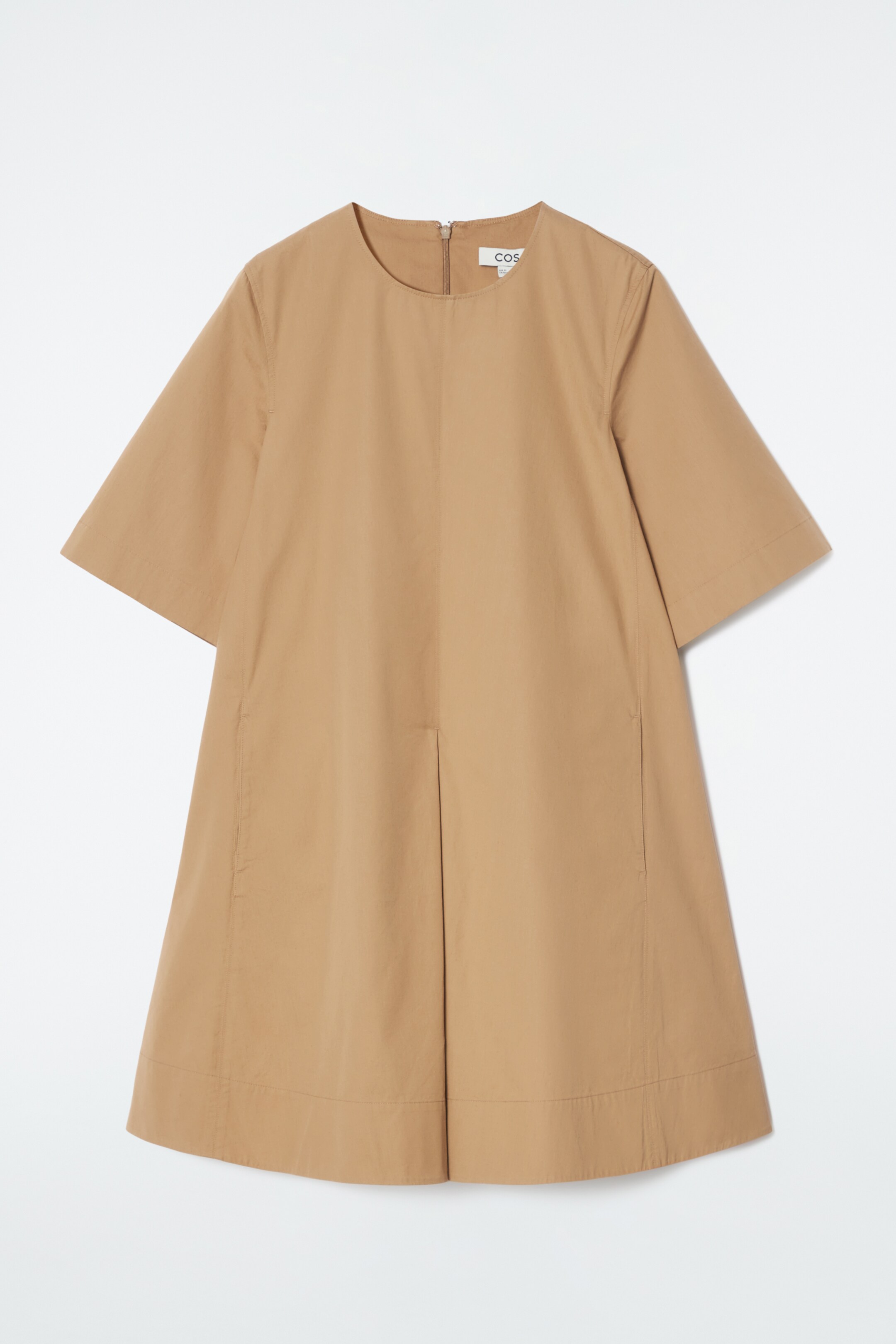 Grösseres Bild ansehen: MINIKLEID AUS BAUMWOLLE MIT FALTEN - BEIGE - DAMEN | H&M CH 1