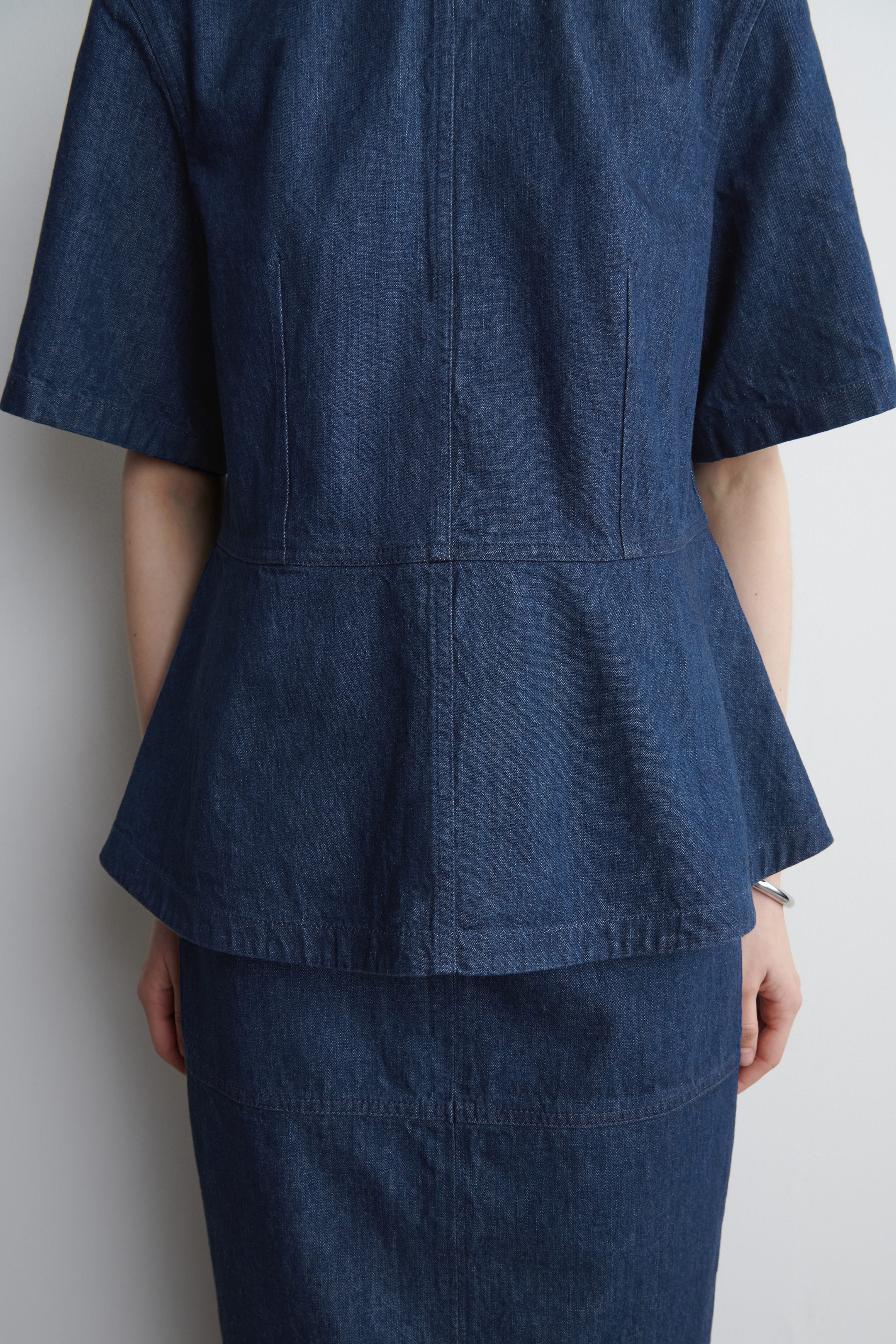 DENIM PEPLUM TOP