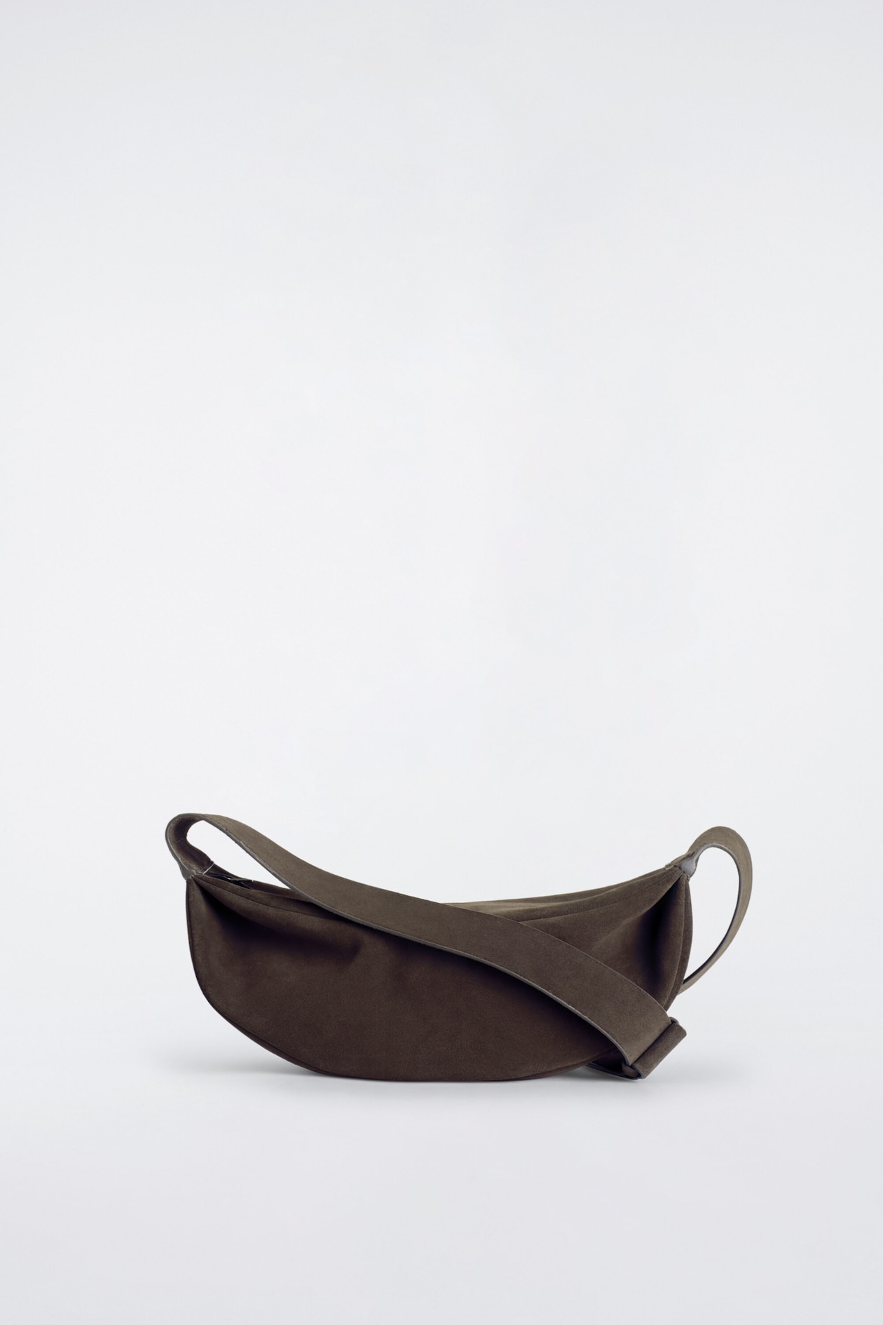 SWING CROSSBODY BAG - SPLIT SUEDE — DARK BROWN