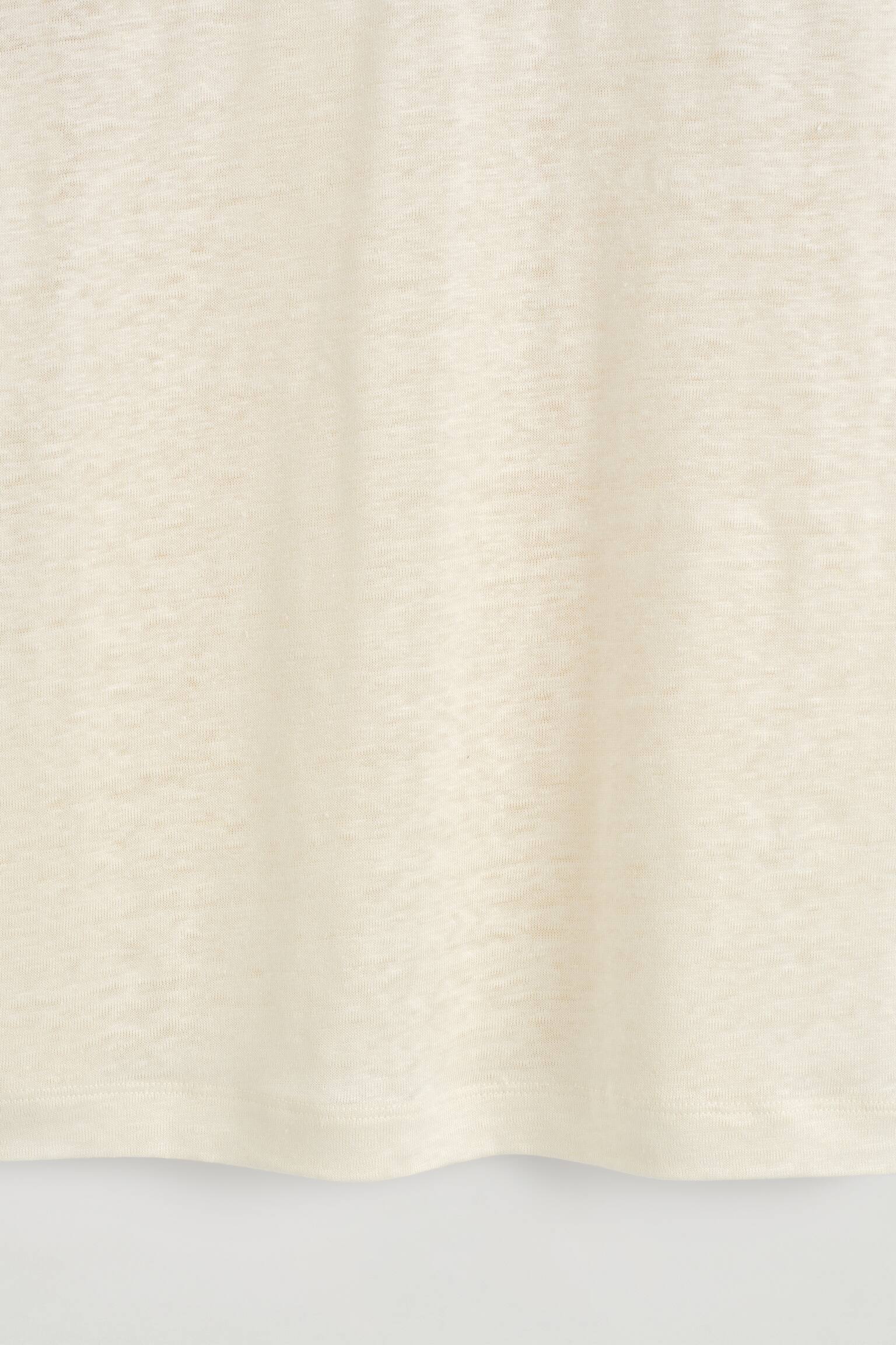 LNĚNÉ TRIČKO S KULATÝM VÝSTŘIHEM-ECRU - 5