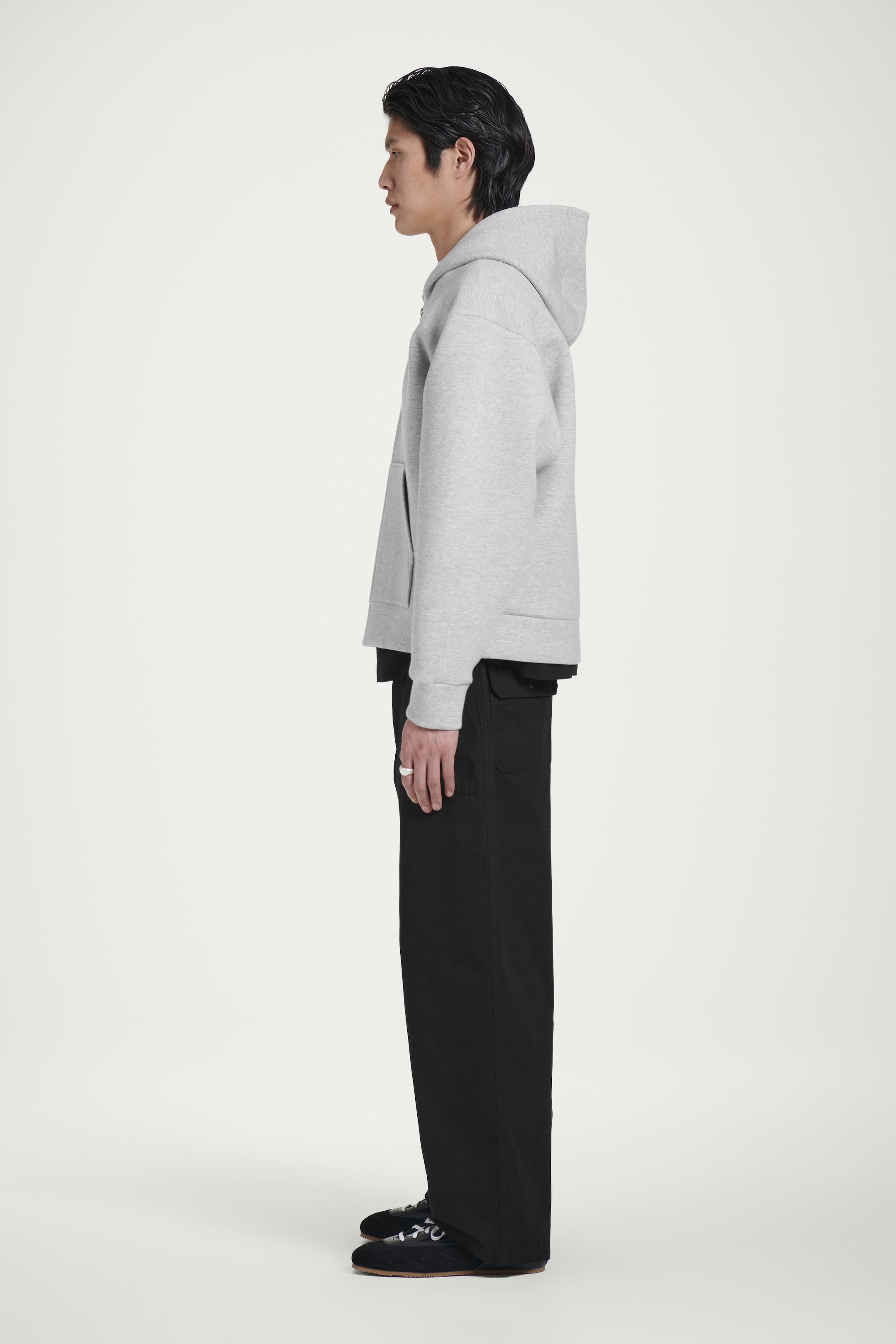 OVERSIZED SCUBA-JERSEY ZIP-UP HOODIE