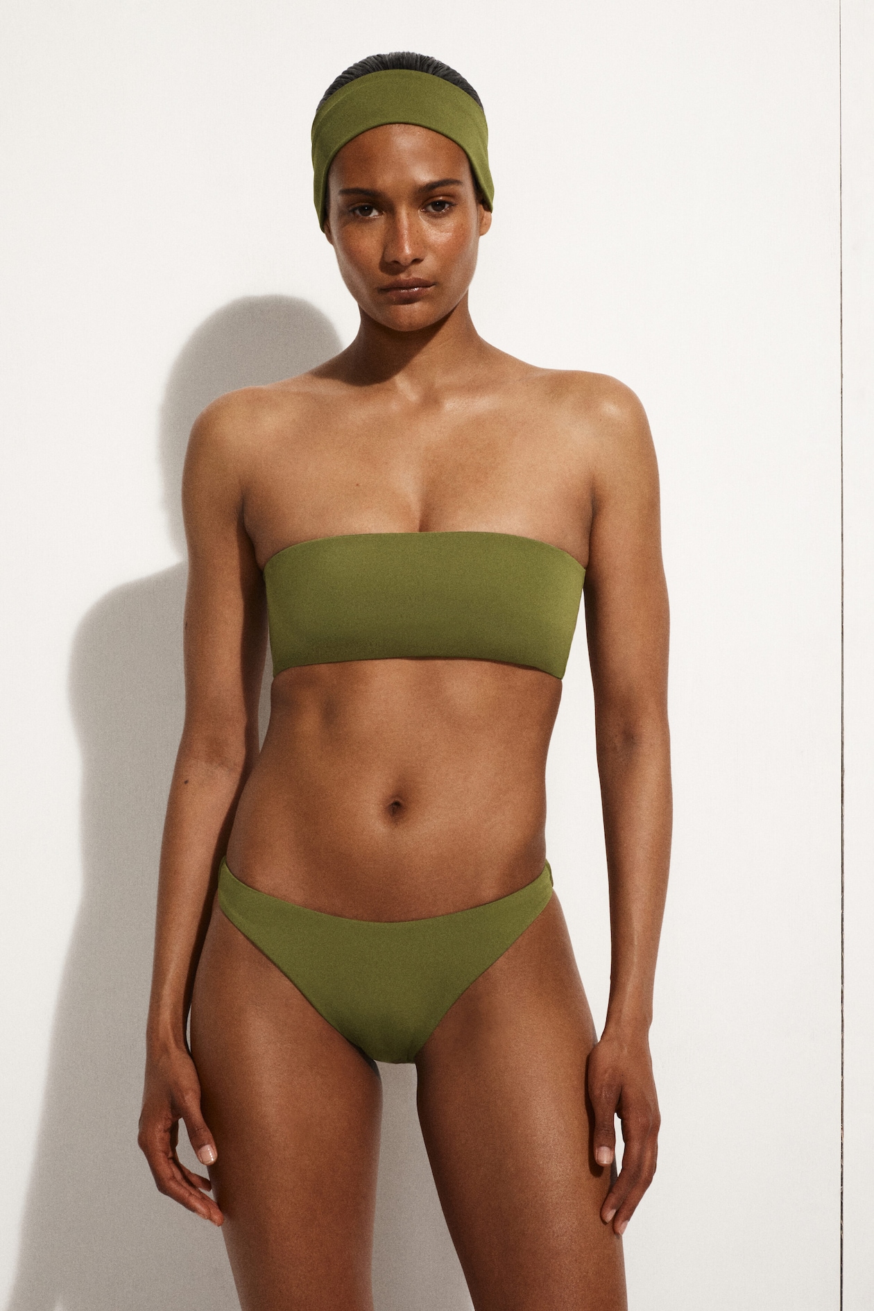 BANDEAU BIKINI TOP — KHAKI