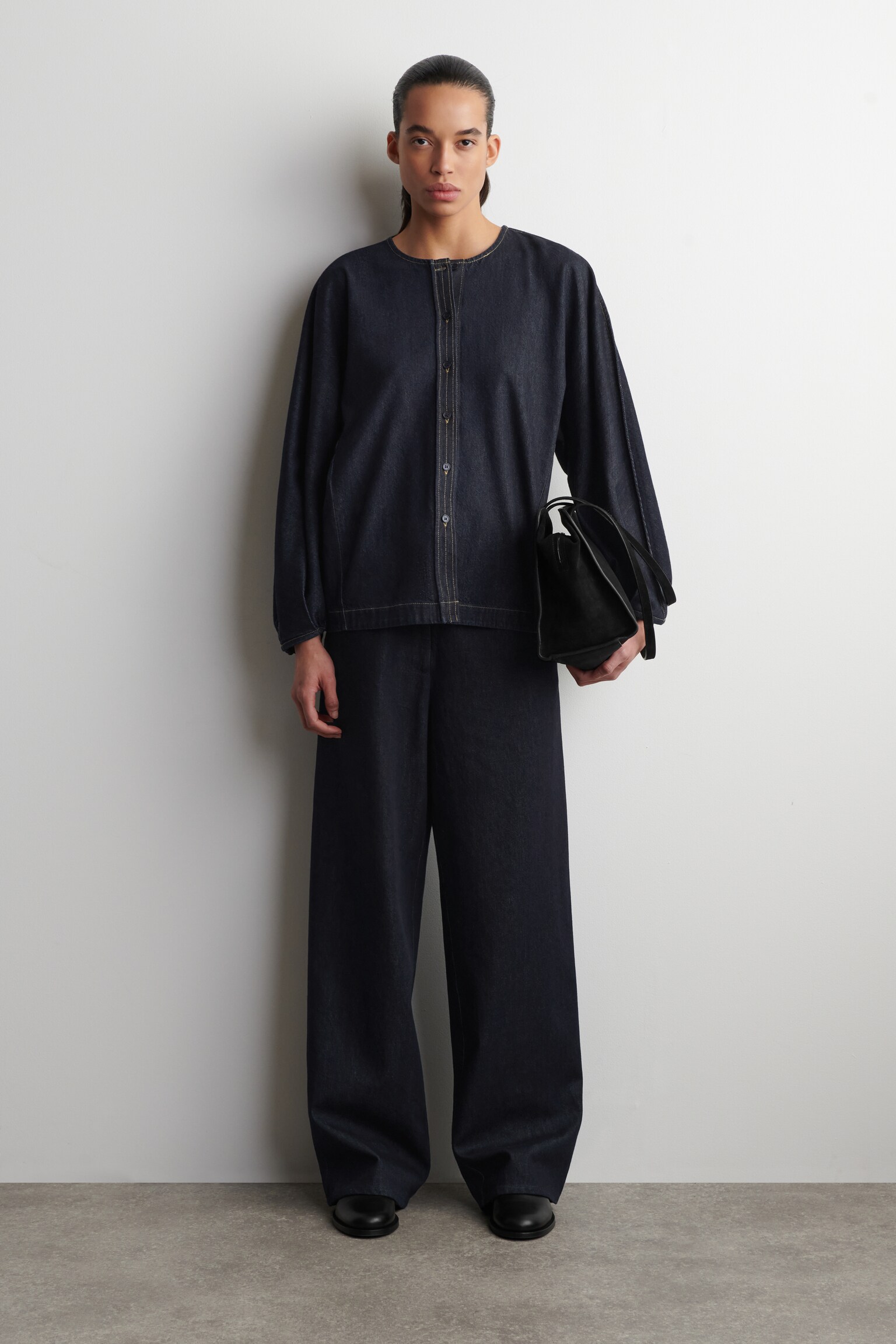 DRAWSTRING DENIM TROUSERS - INDIGOBLAU - 7