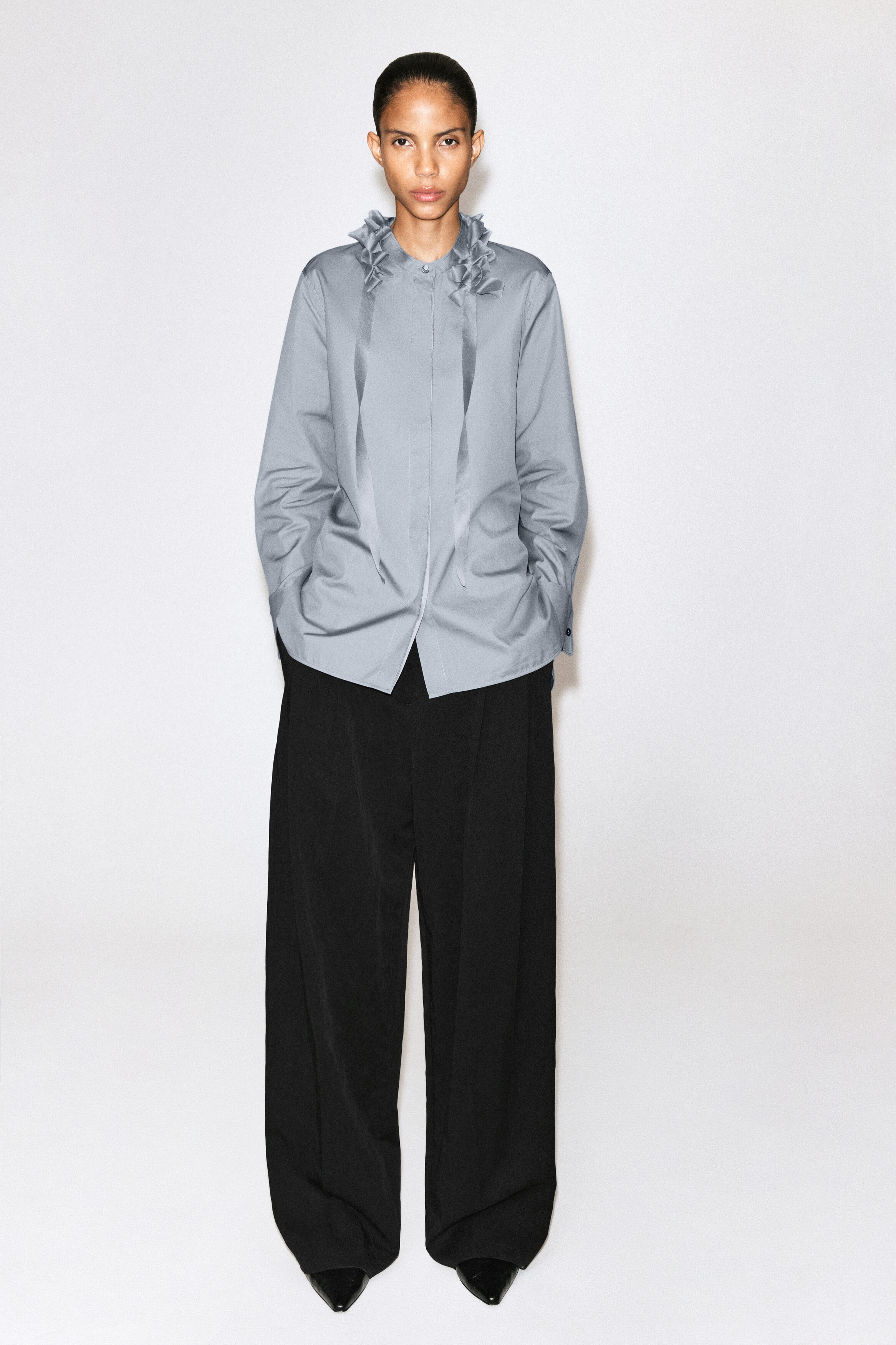 RUFFLED-COLLAR COTTON-SILK SHIRT - thumbnail 2