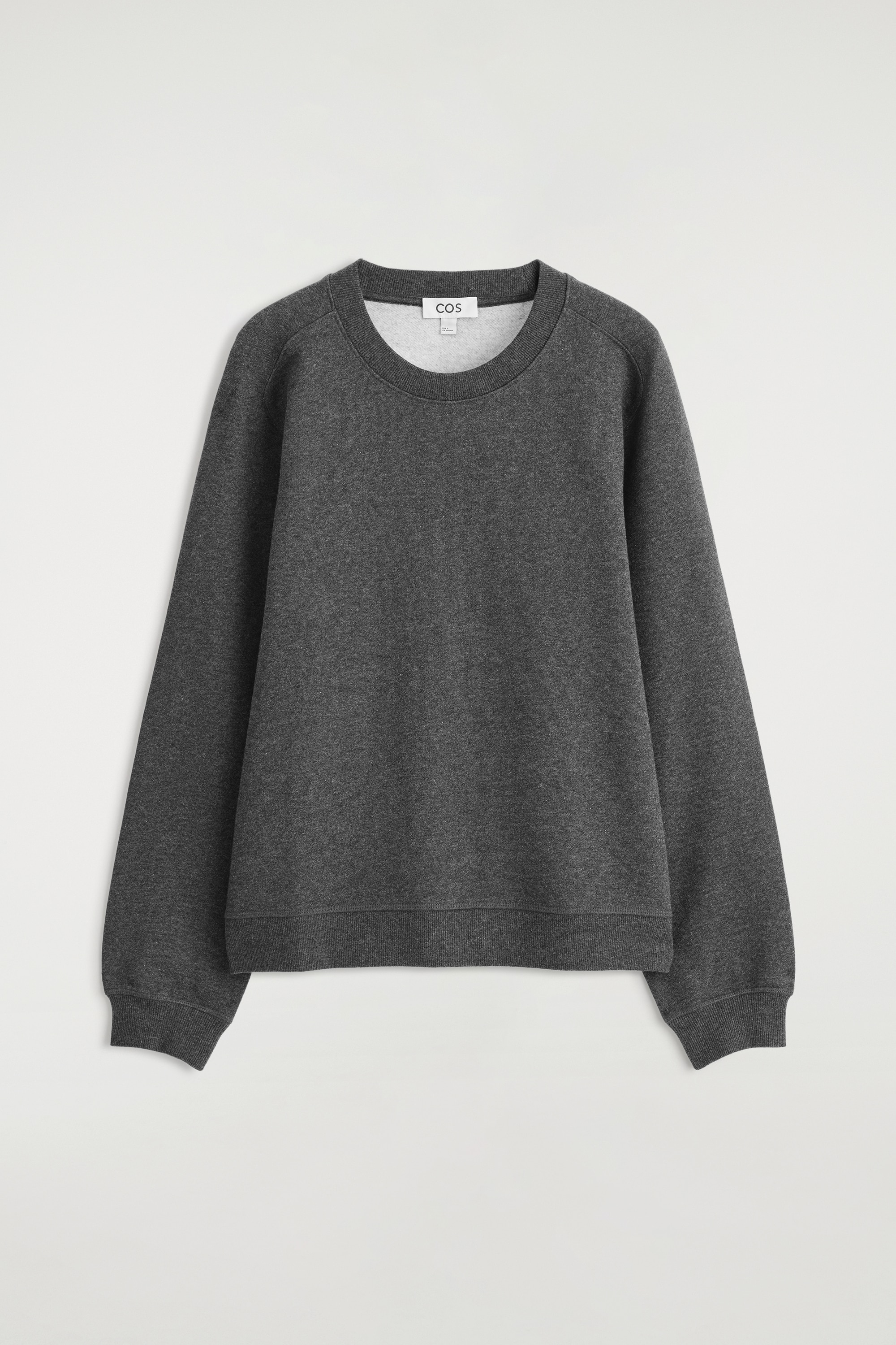 COTTON SWEATSHIRT - DARK-GREY MÉLANGE/DARK PURPLE