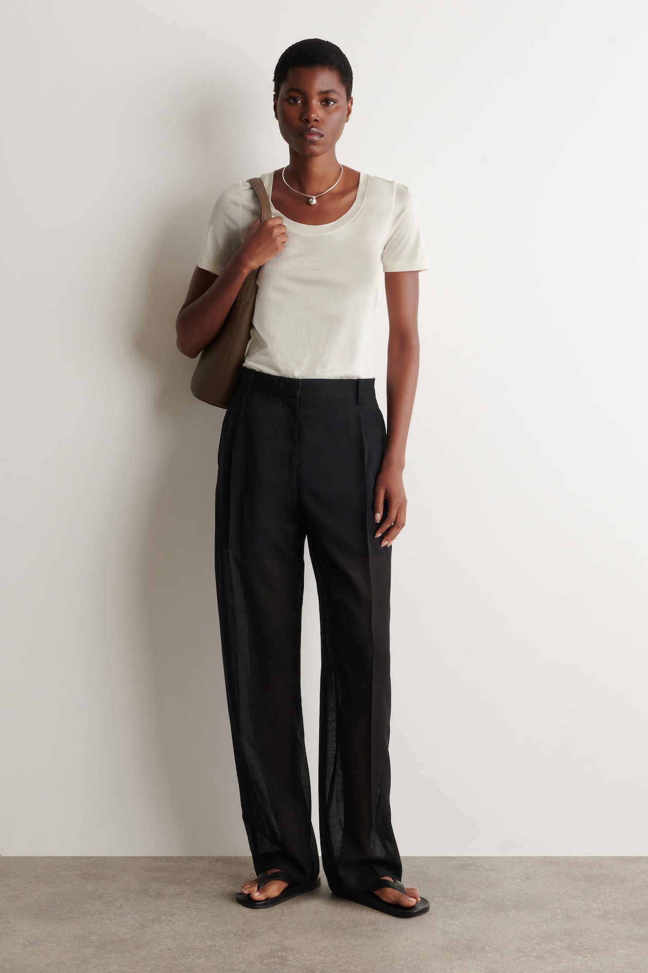 SLIM SILK T-SHIRT — IVORY