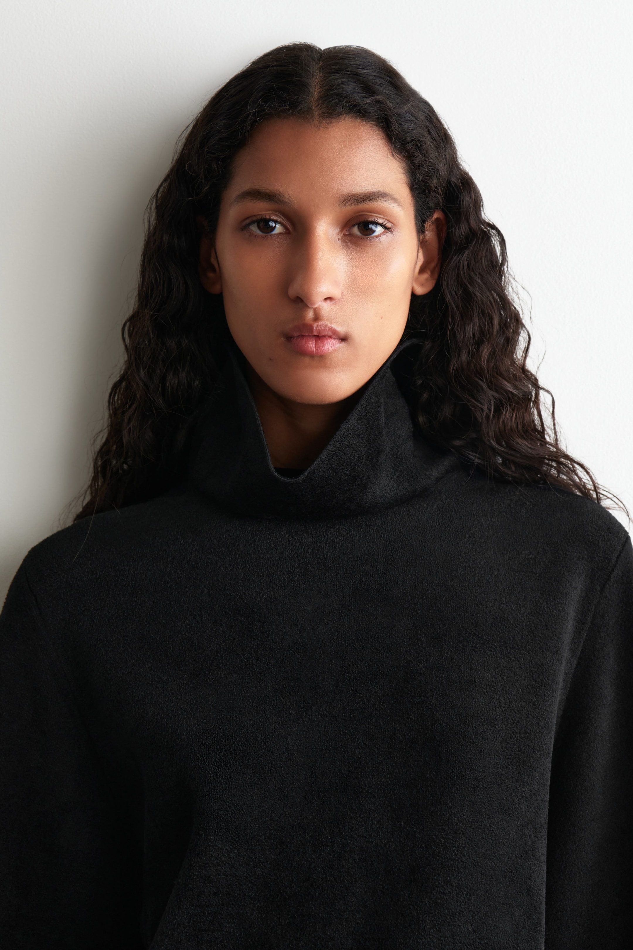 CHENILLE-KNIT FUNNEL-NECK SWEATER