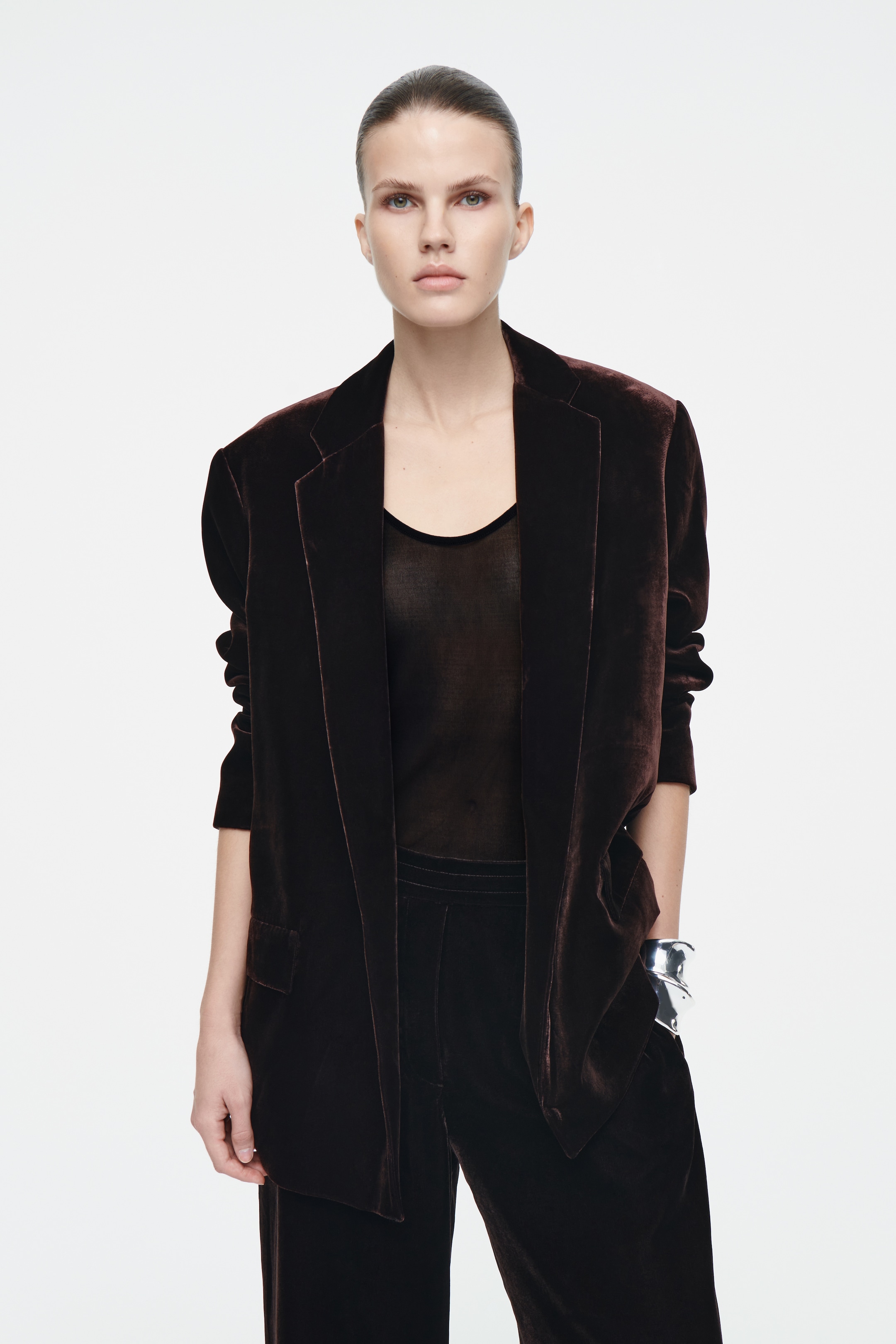 Grösseres Bild ansehen: SAMTBLAZER AUS SEIDEN-MIX - MAHAGONI - DAMEN | H&M CH 1