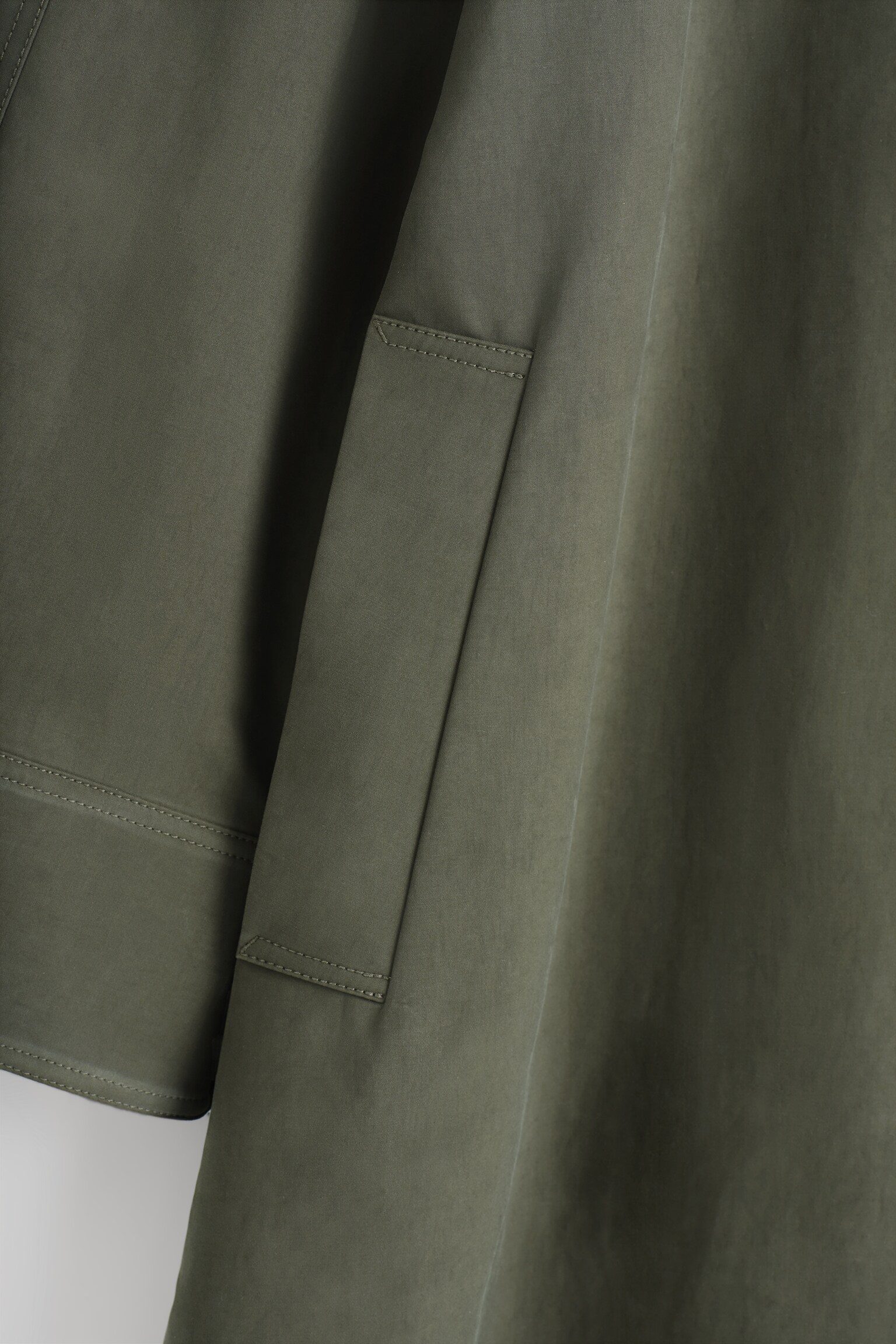 WOOL-TRIMMED CAR COAT - DARK KHAKI - 4