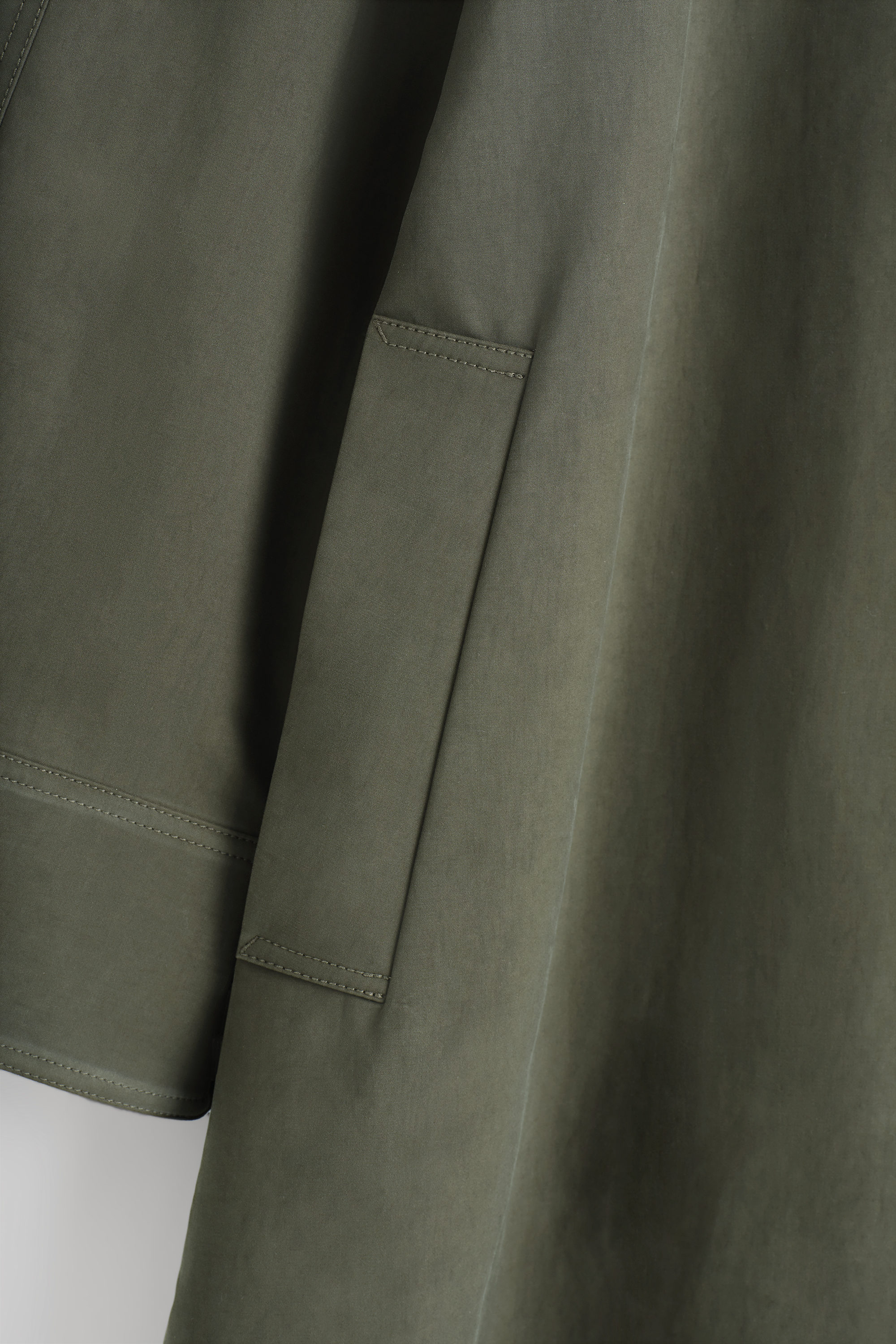 WOOL-TRIMMED LONG CAR COAT - DARK KHAKI | COS US