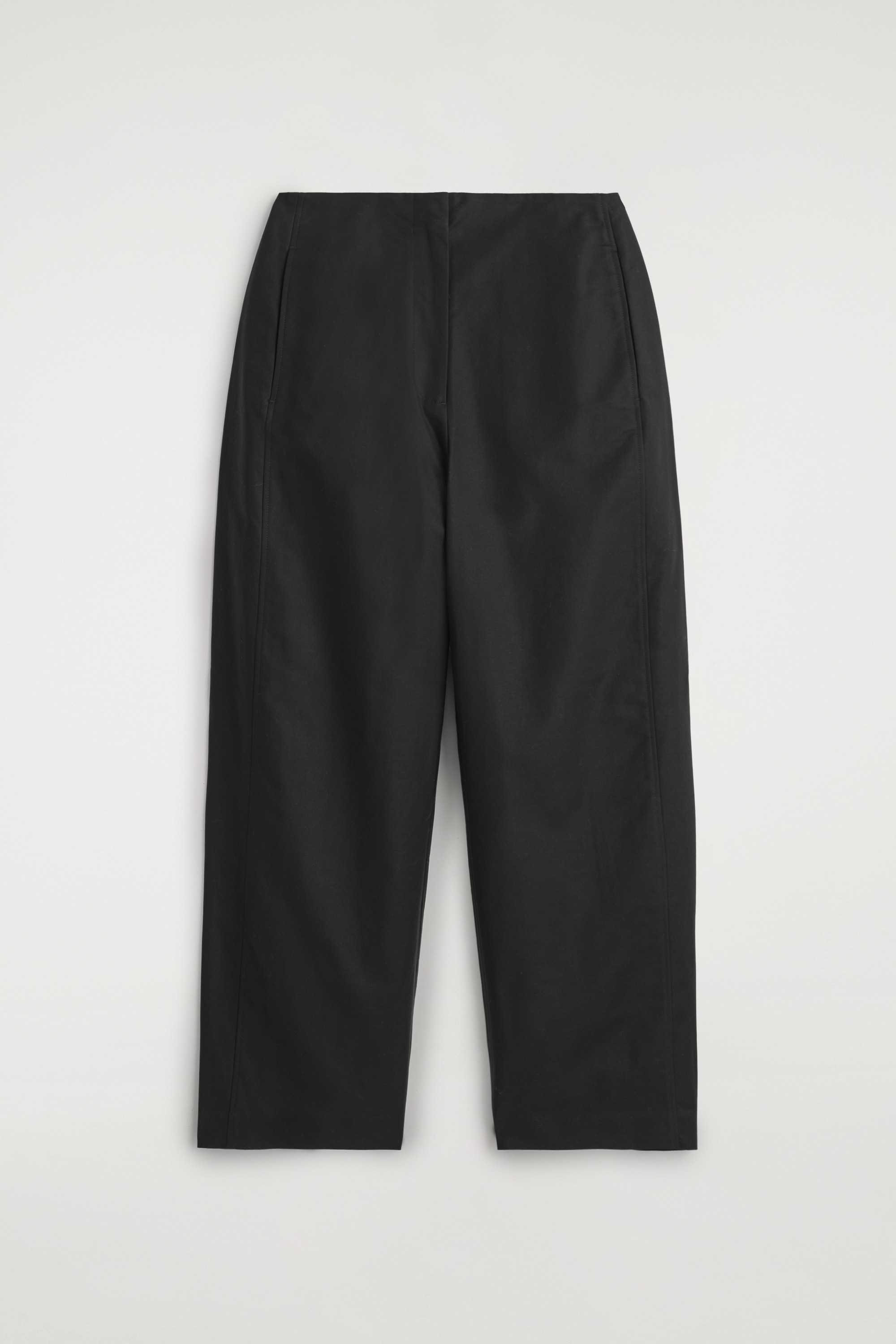 PIMA COTTON BARREL-LEG TROUSERS - BLACK/WHITE