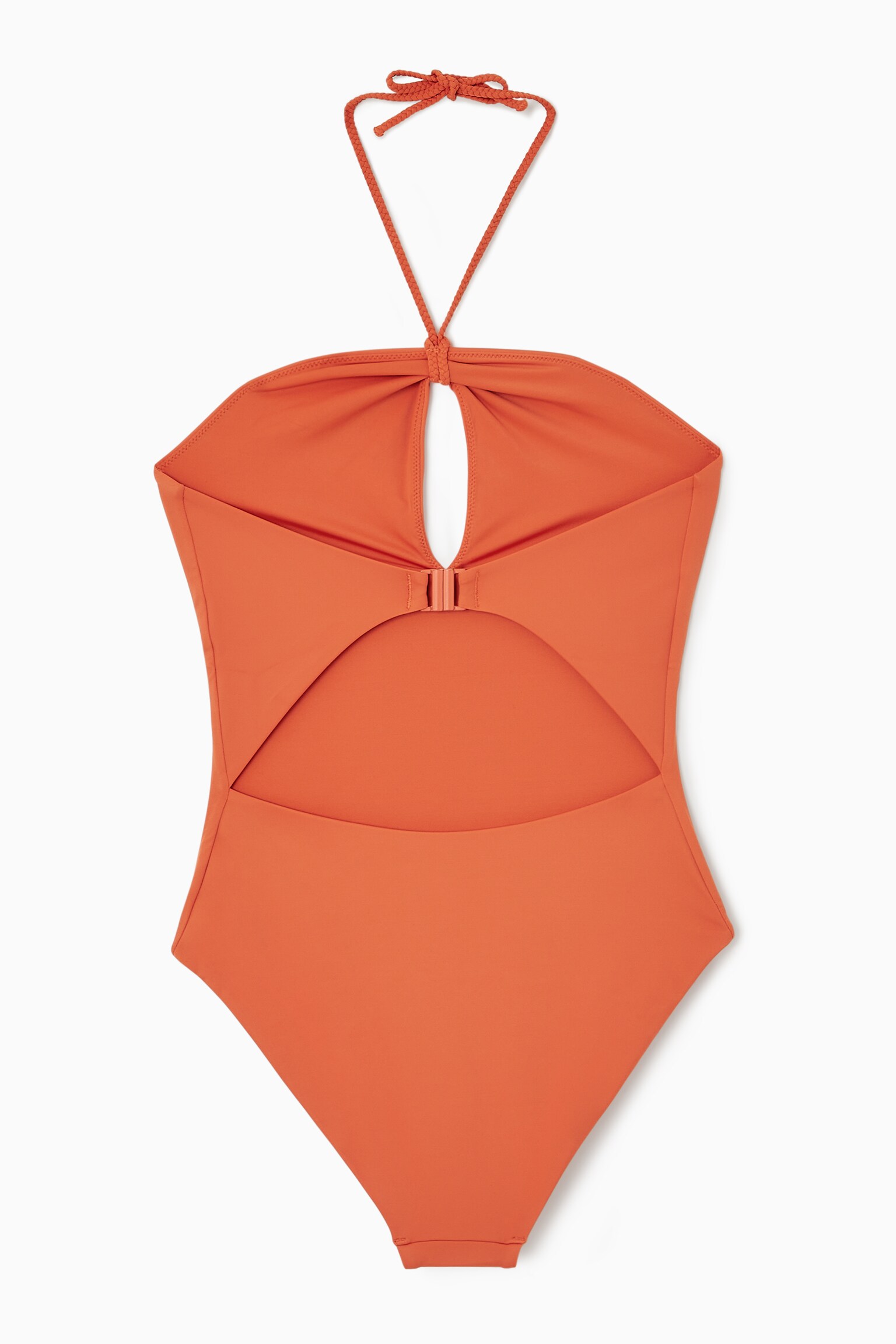 HALTERNECK CUTOUT SWIMSUIT - ORANGE/GREEN / WHITE - 3