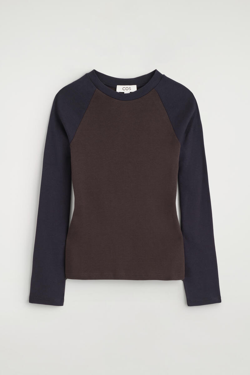 Long-Sleeved Cotton Raglan T-Shirt