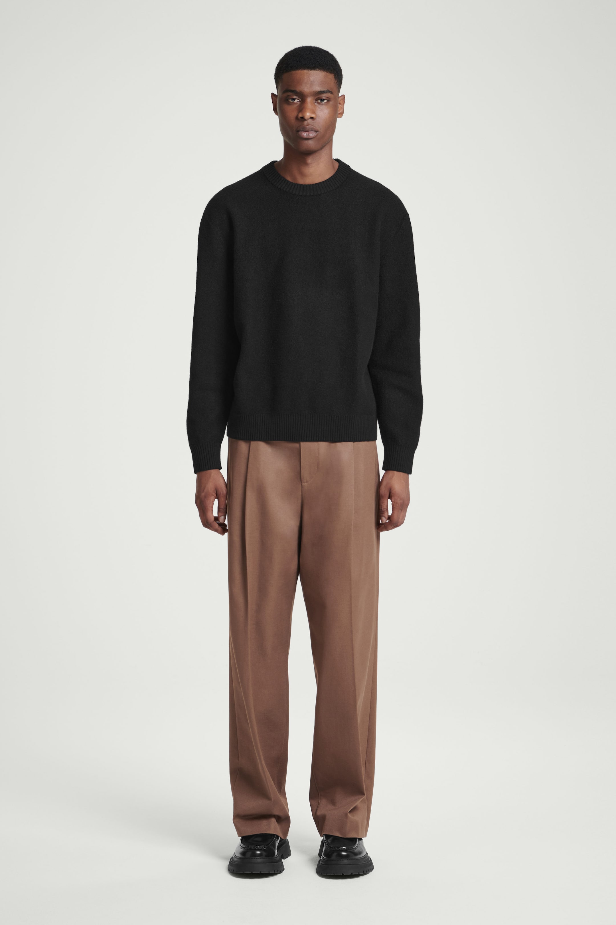 BOILED-WOOL CREW-NECK JUMPER