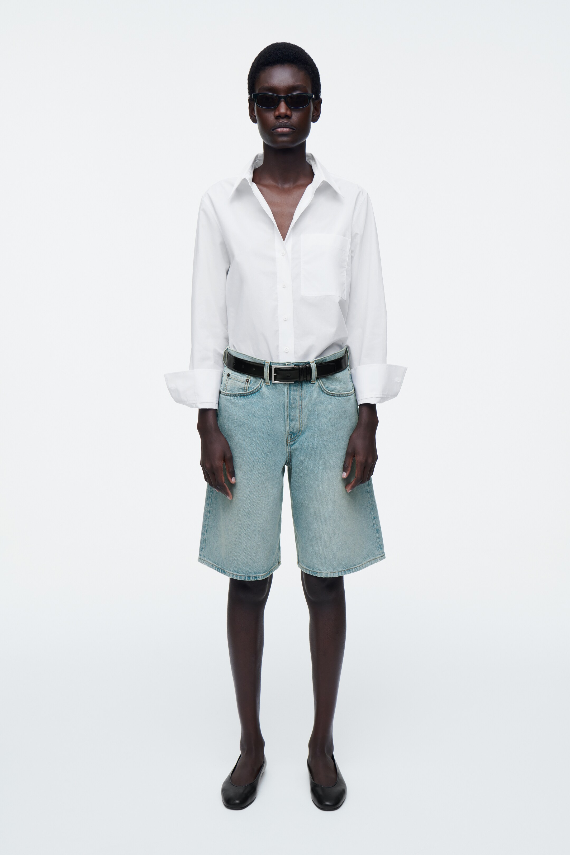 Ingrandisci l'immagine: LONGLINE DENIM SHORTS - LIGHT BLUE - DONNA | H&M CH 1