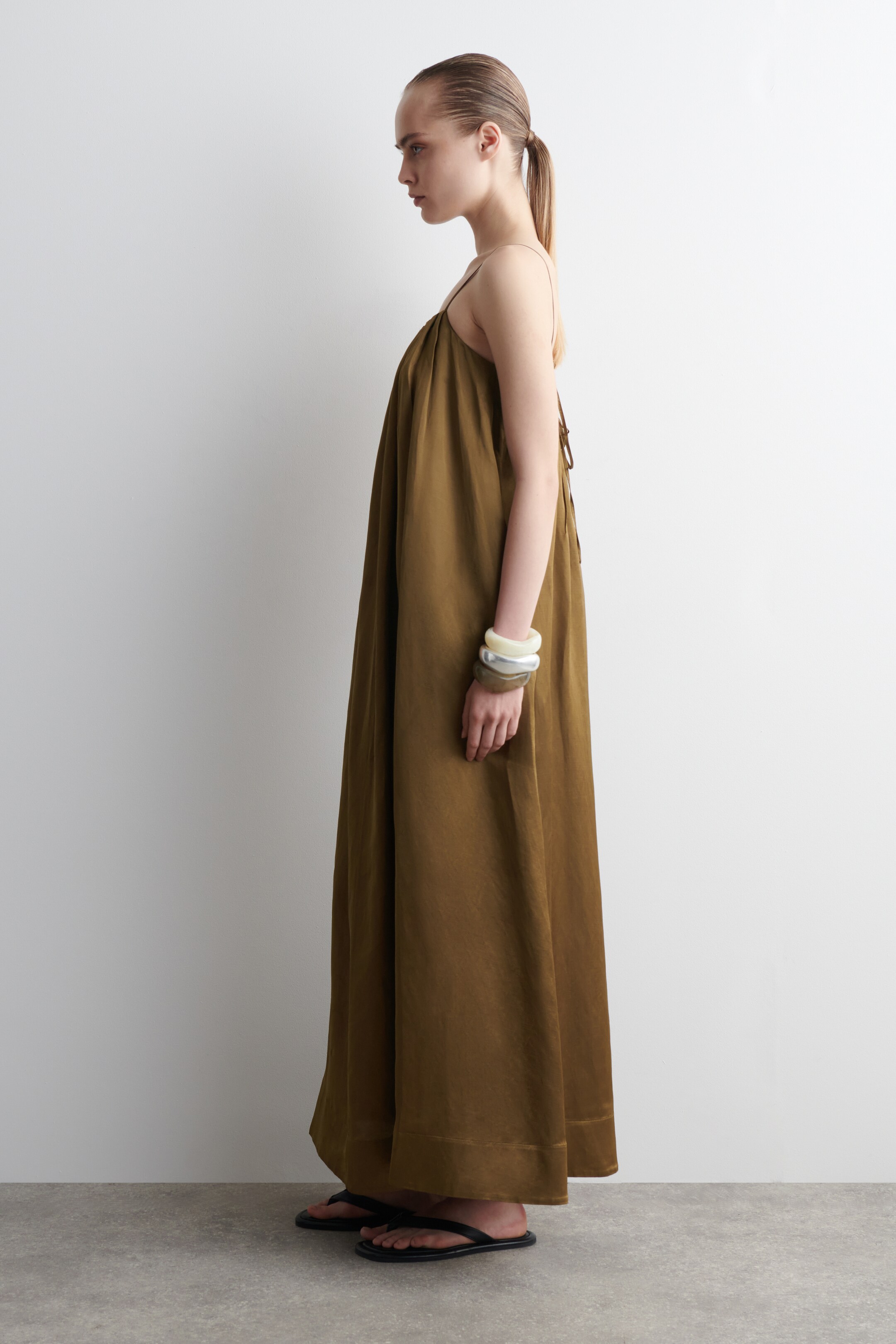 View larger image: PLEATED FLUID MAXI DRESS - OCHRE - Ladies | H&M GB 2