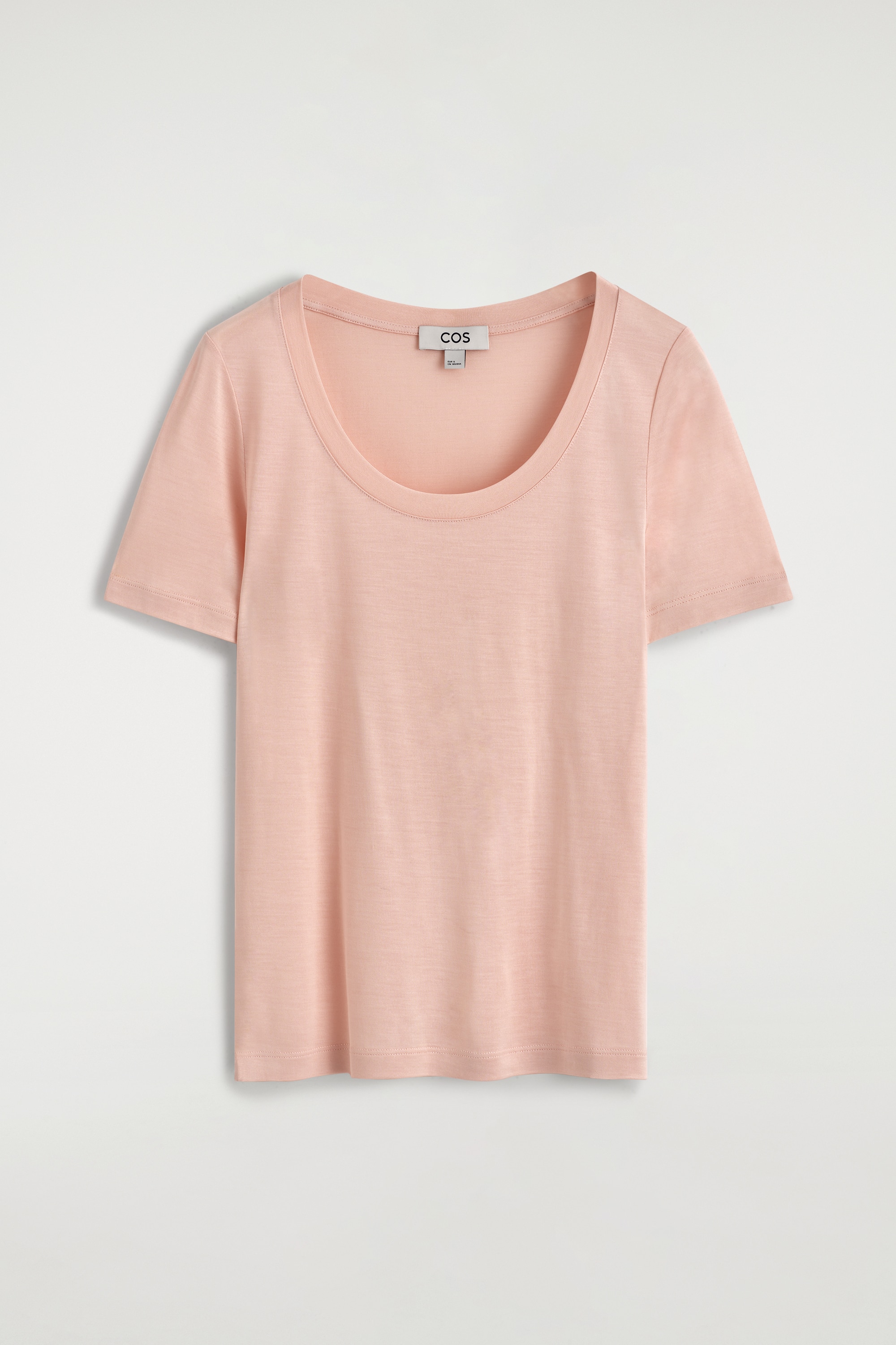 Slim zijden T-shirt - ROZE/Bruin mélange/IVOOR
