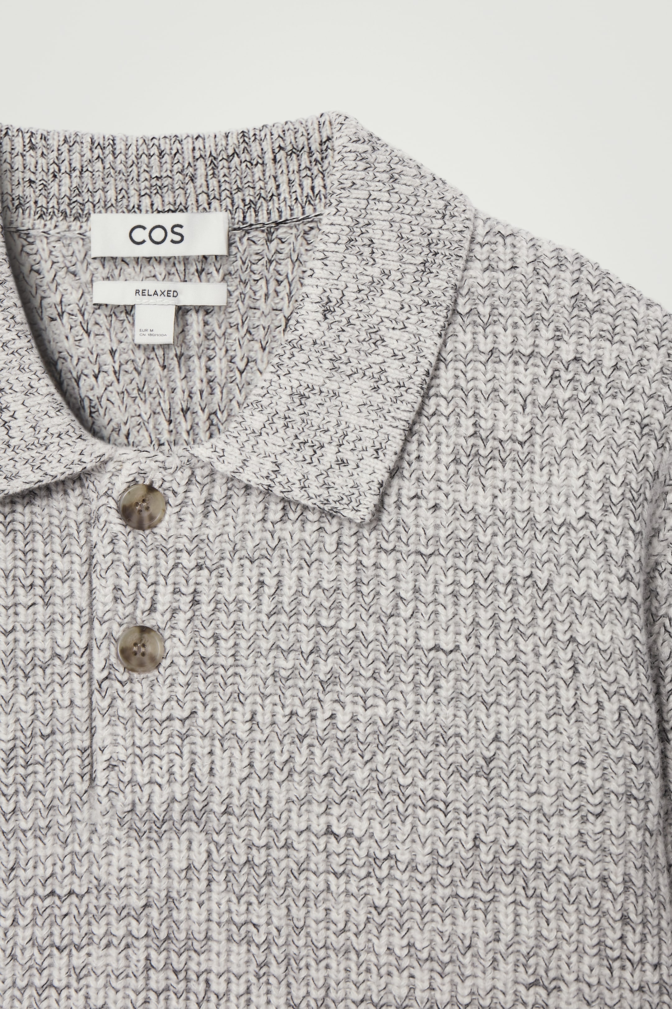 Agrandir l'image: PULL POLO EN FIL DE LAINE TORSADÉ - GRIS CHINÉ - HOMME | H&M CH 2