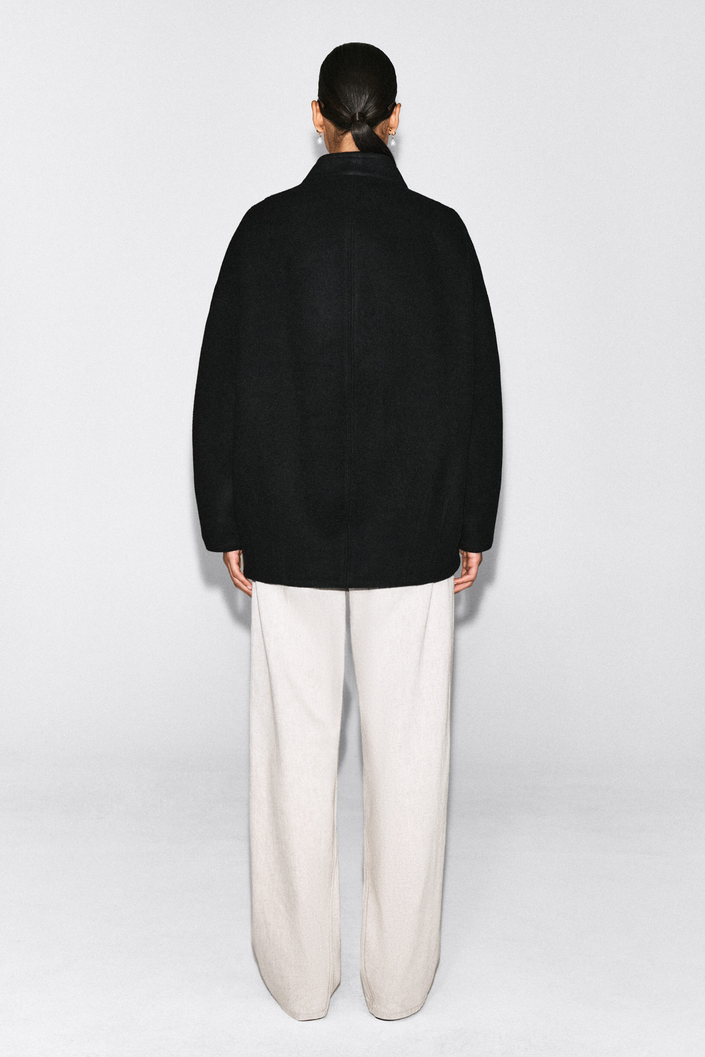 SCULPTED WOOL-BLEND ZIP-UP JACKET - BLACK | COS US