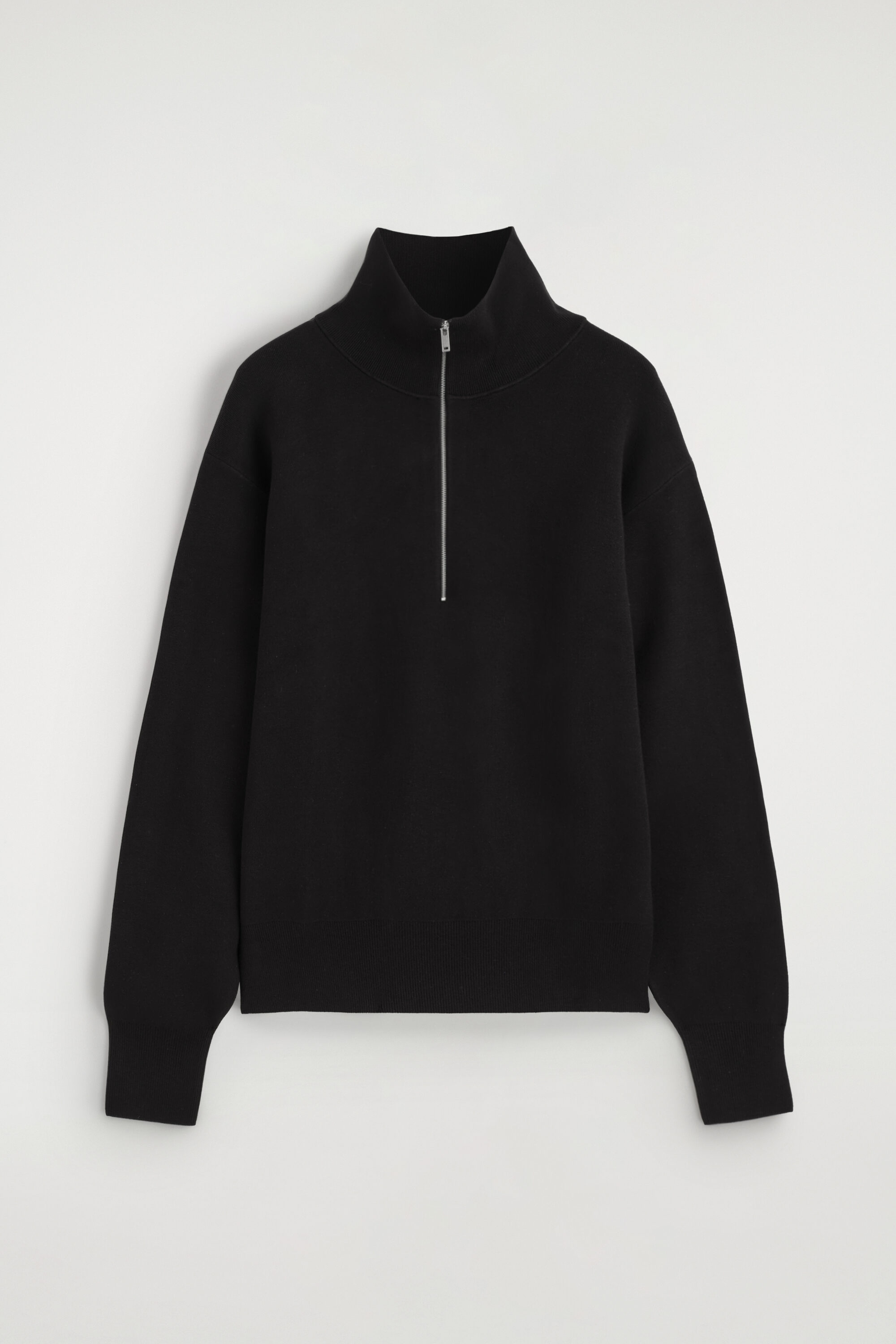Mock-neck Half-zip Knitted Sweater