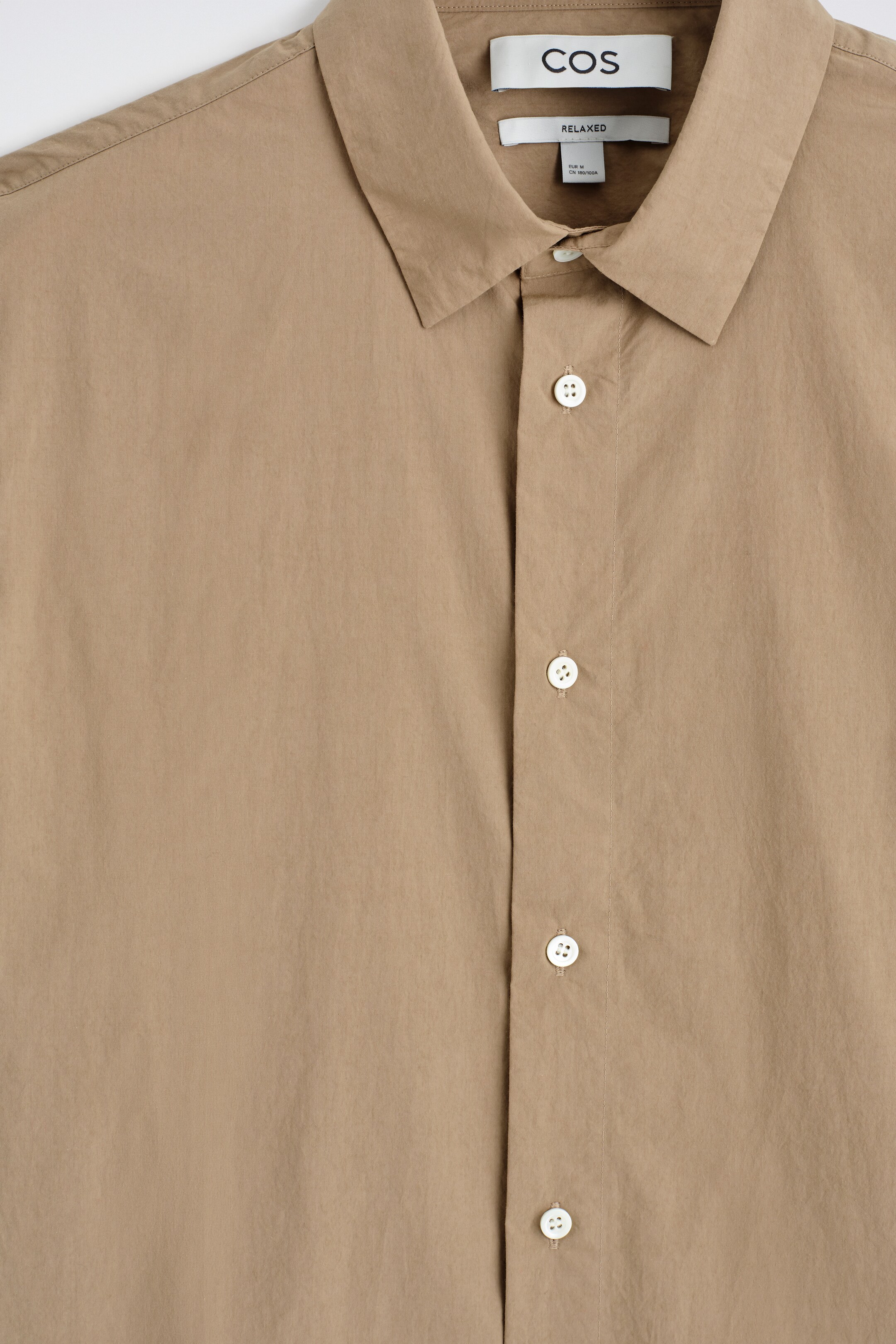 View larger image: RELAXED PIMA COTTON-POPLIN SHIRT - BEIGE - Men | H&M GB 8