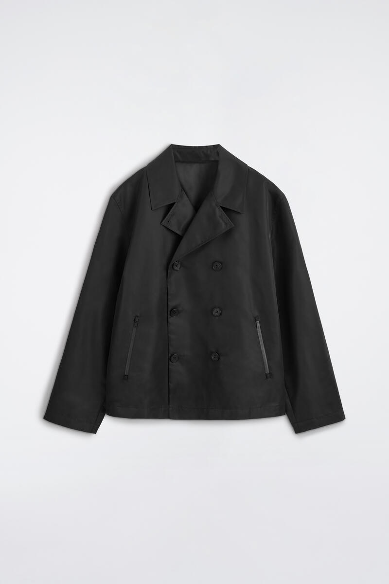 Technical Nylon Short Trench Jacket