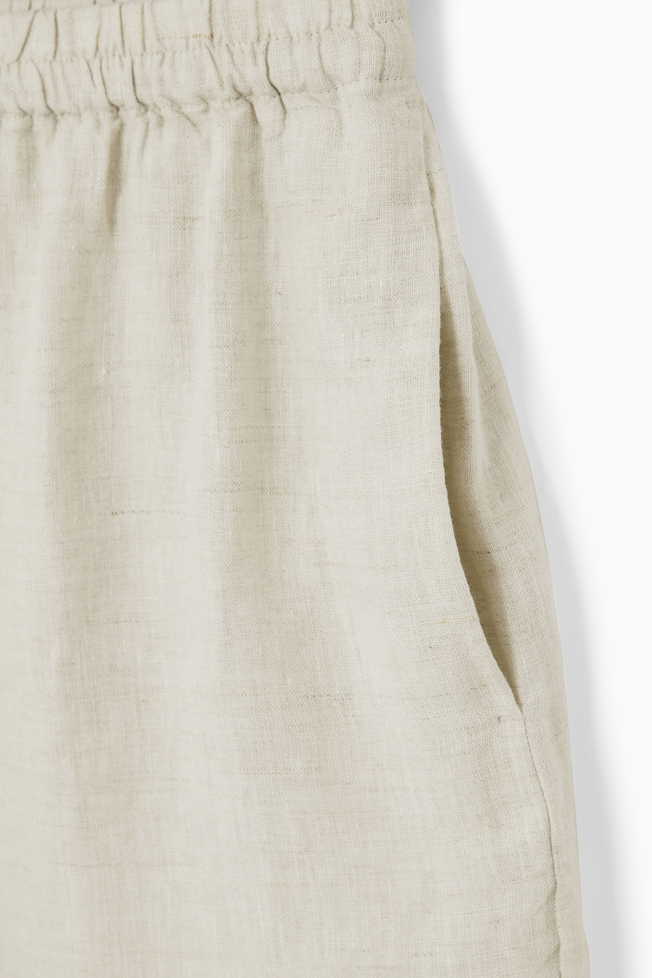 View larger image: ELASTICATED LINEN SHORTS - STONE - Ladies | H&M GB 2
