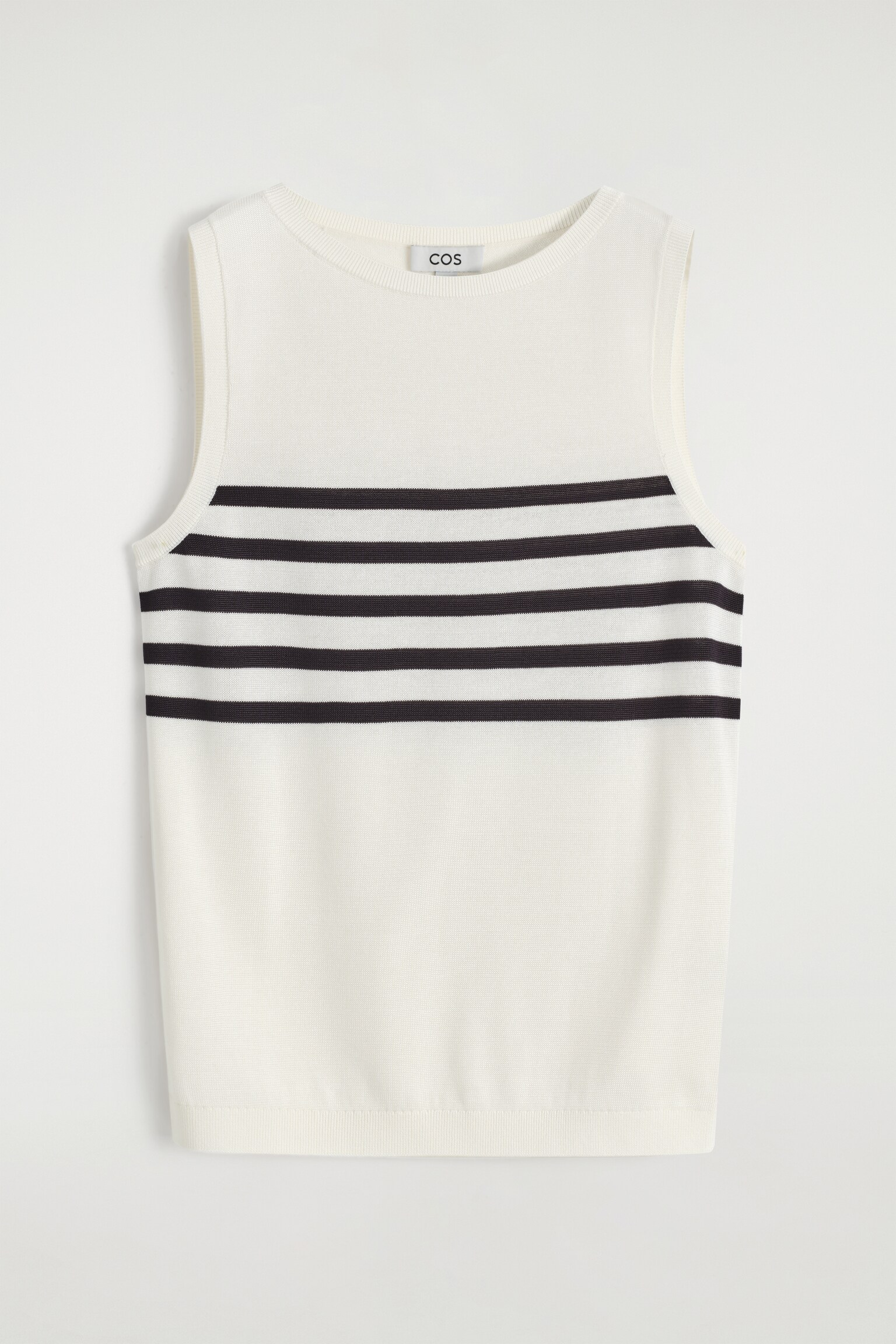 CAMISETA SIN MANGAS DE PUNTO CON RAYAS - BLANCO/NEGRO/RAYAS/ROJO / BLANCO / RAYAS - 2
