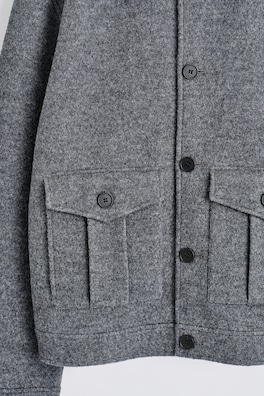BOILED-WOOL JACKET — GREY MÉLANGE 1