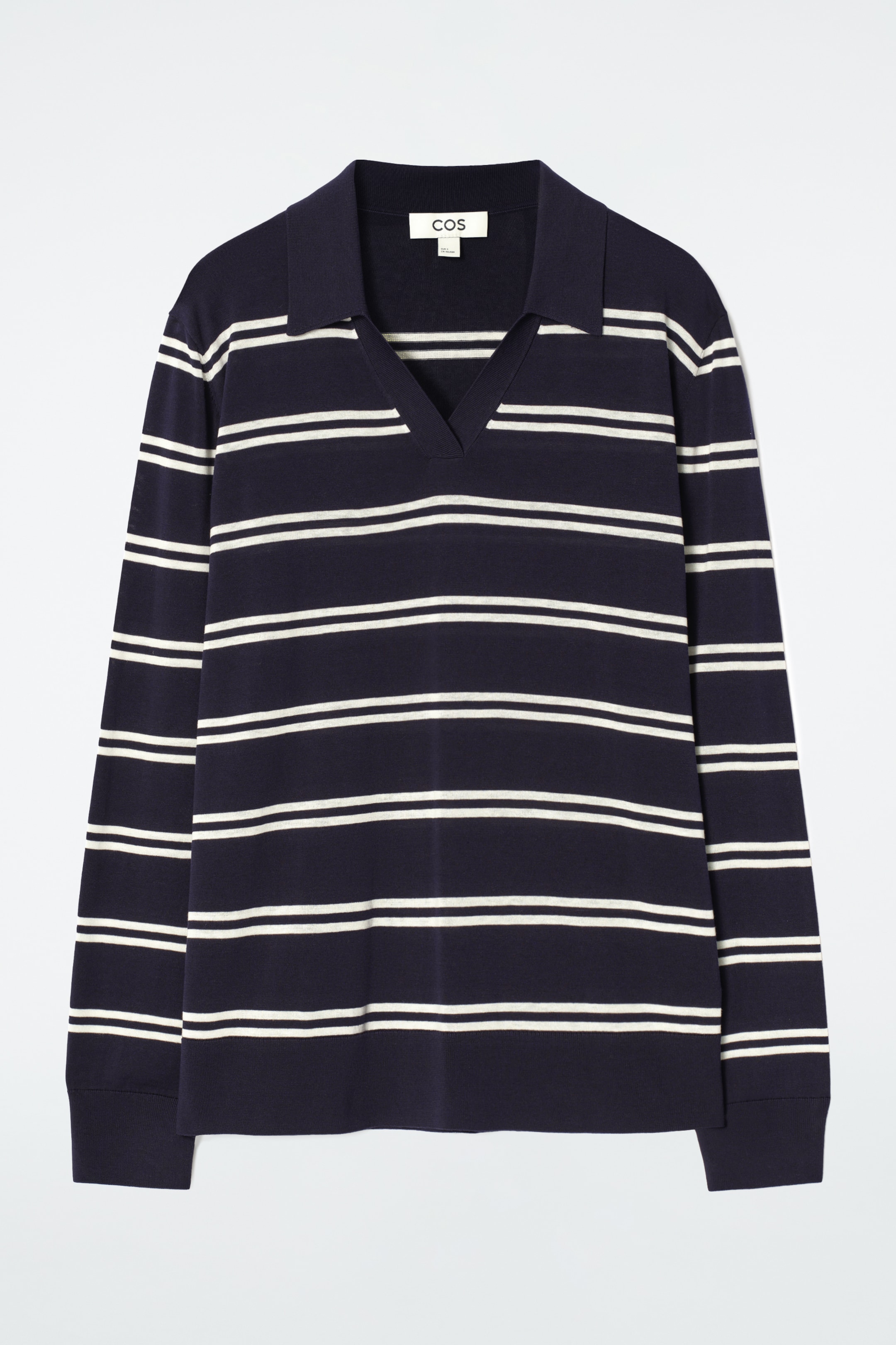 Visualizza immagine più grande: POLO IN MAGLIA DI SETA - BLU NAVY / RIGHE - DONNA | H&M IT 5
