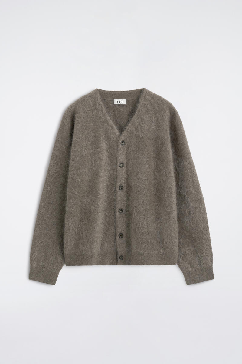 brushed Pure Cashmere V-Neck Cardigan