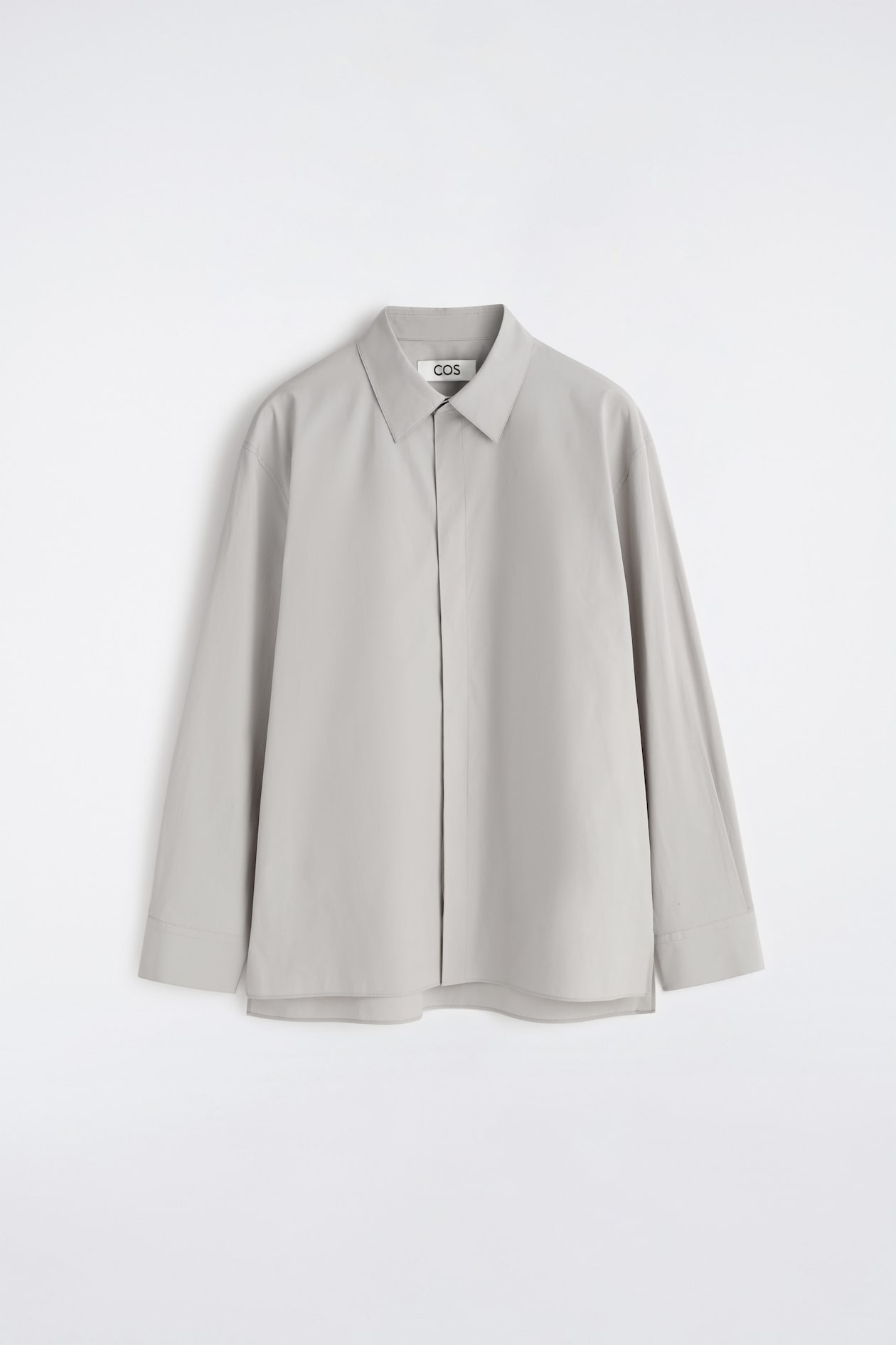 TAILORED COTTON SHIRT — DOVE GREY