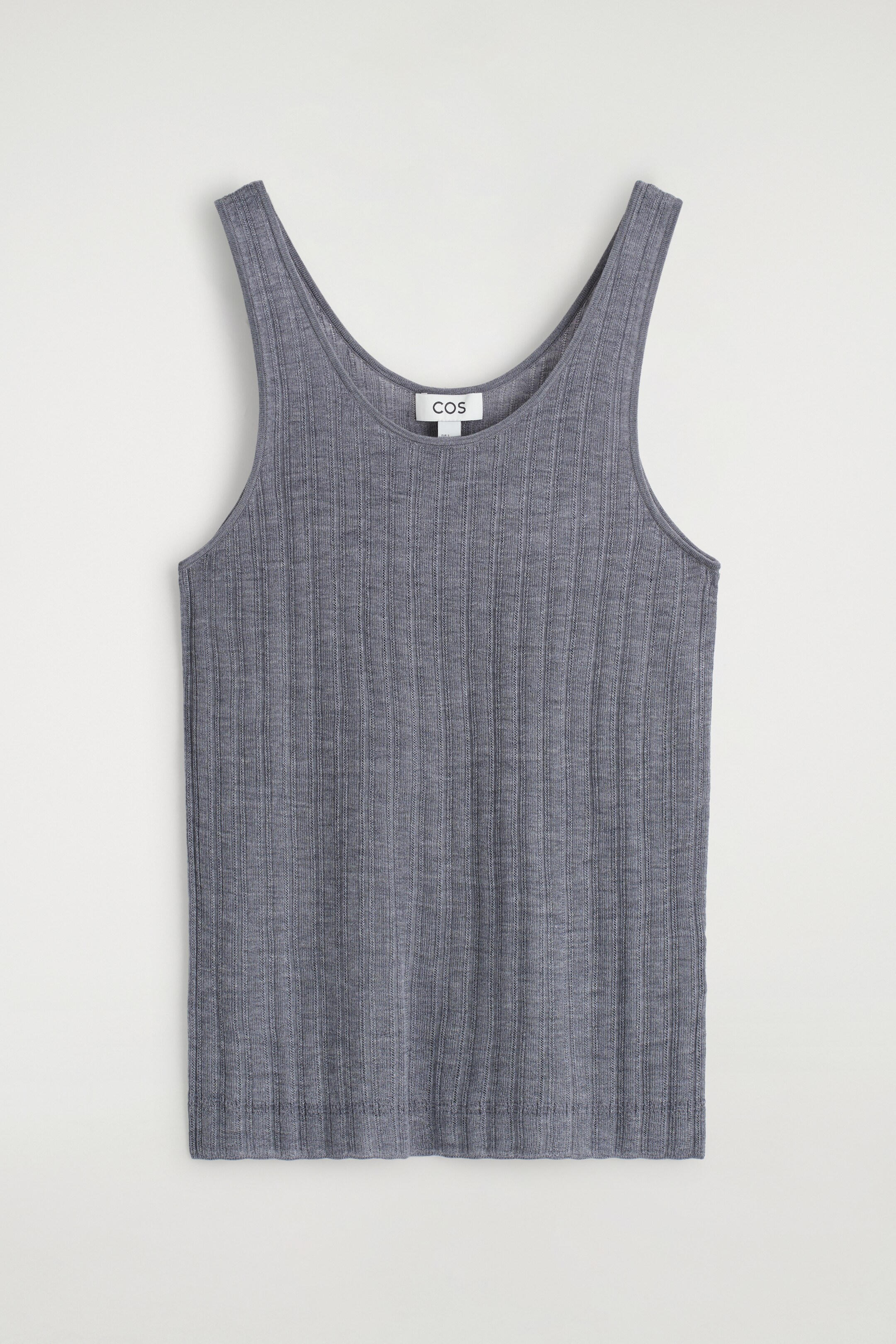 Größeres Bild anzeigen: GERIPPTES TANKTOP AUS SEIDE - GRAU MELIERT - Ladies | H&M AT 6