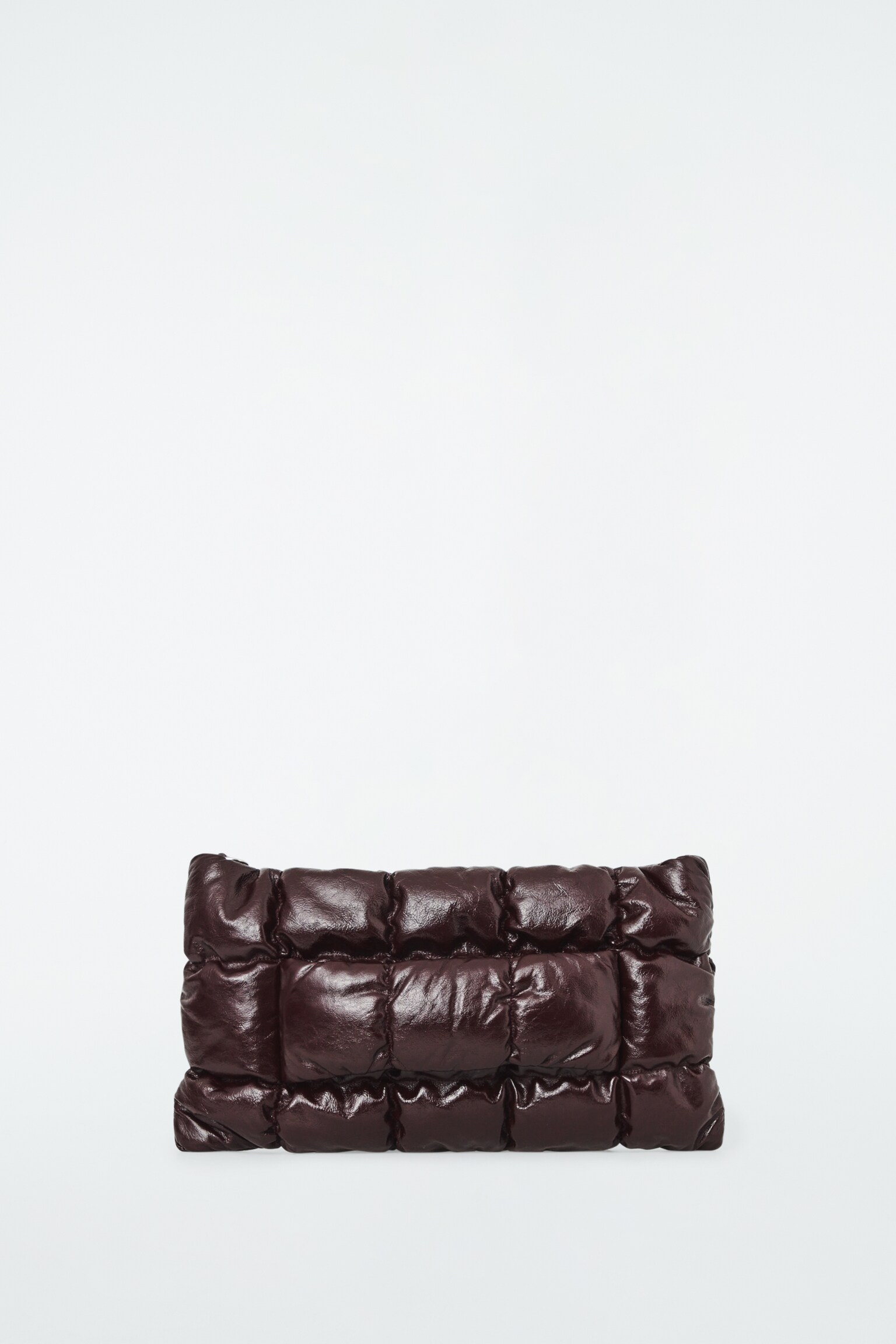PILLOW QUILTED CLUTCH BAG - LEATHER - BURGUNDY