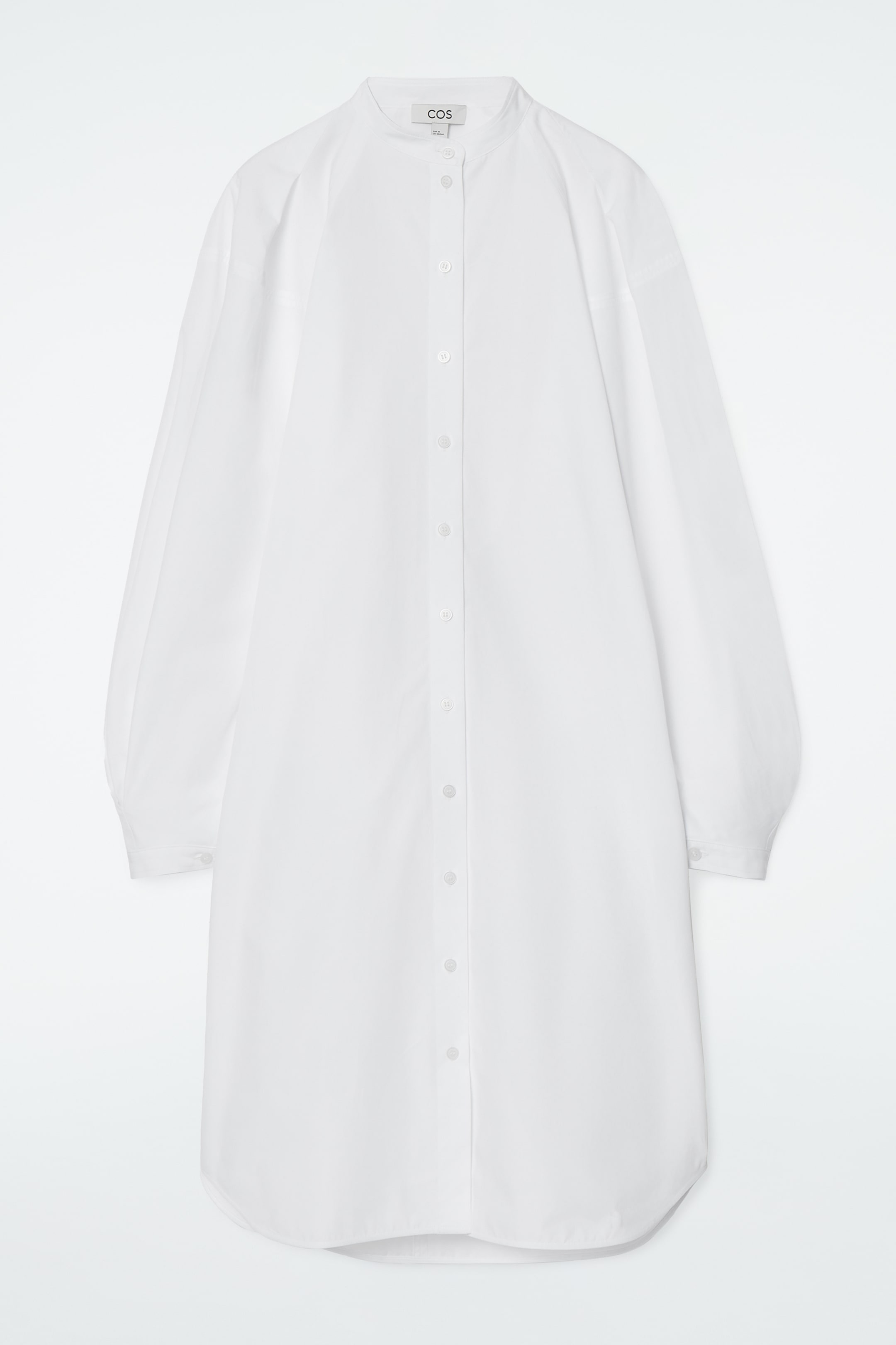 View larger image: GRANDAD-COLLAR MIDI SHIRT DRESS - WHITE - Ladies | H&M GB 1