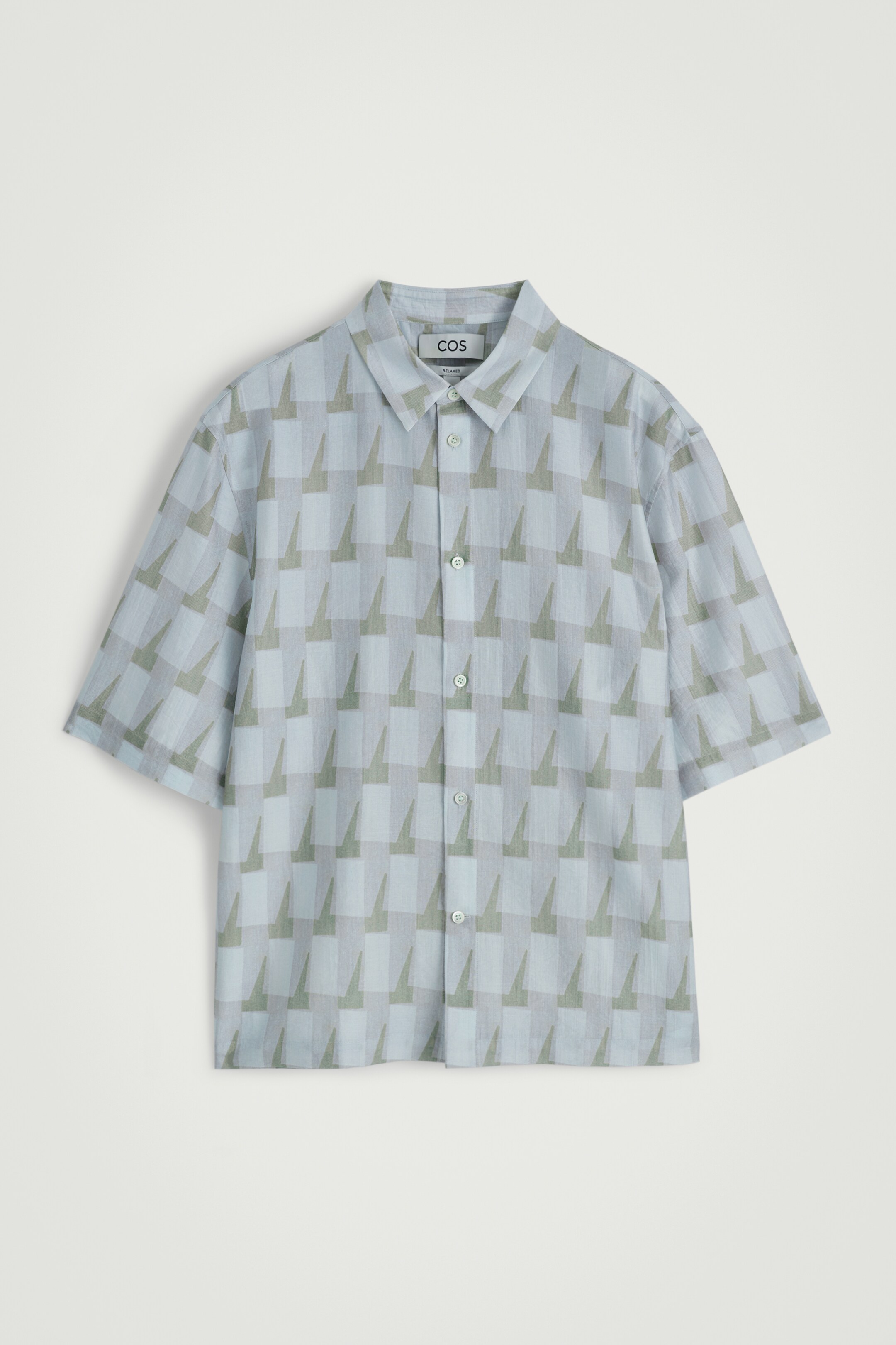 Agrandir l'image: CHEMISE À MANCHES COURTES ET IMPRIMÉ GÉOMÉTRIQUE - BLEU CLAIR / IMPRIMÉ - HOMME | H&M CH 6