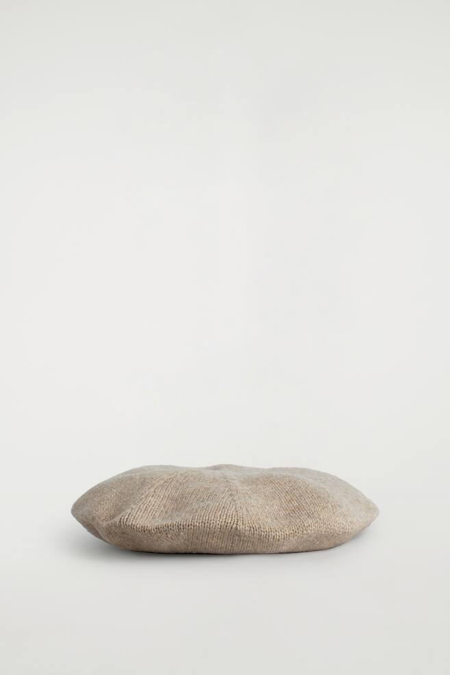 WOOL-YAK BERET - BEIGE/DARK BROWN - 1