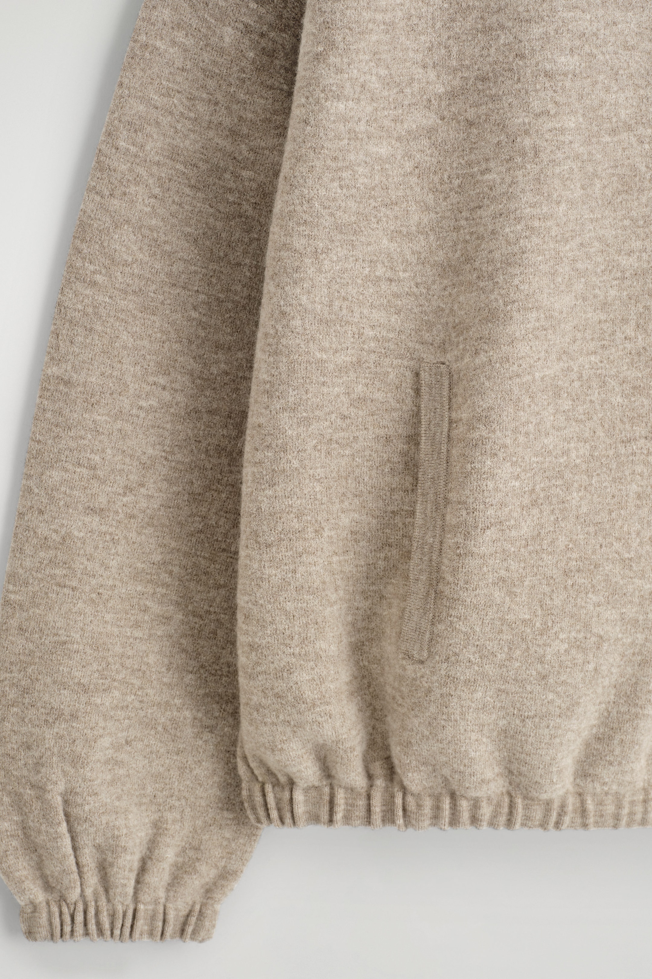 BOILED MERINO WOOL ZIP-UP SWEATER