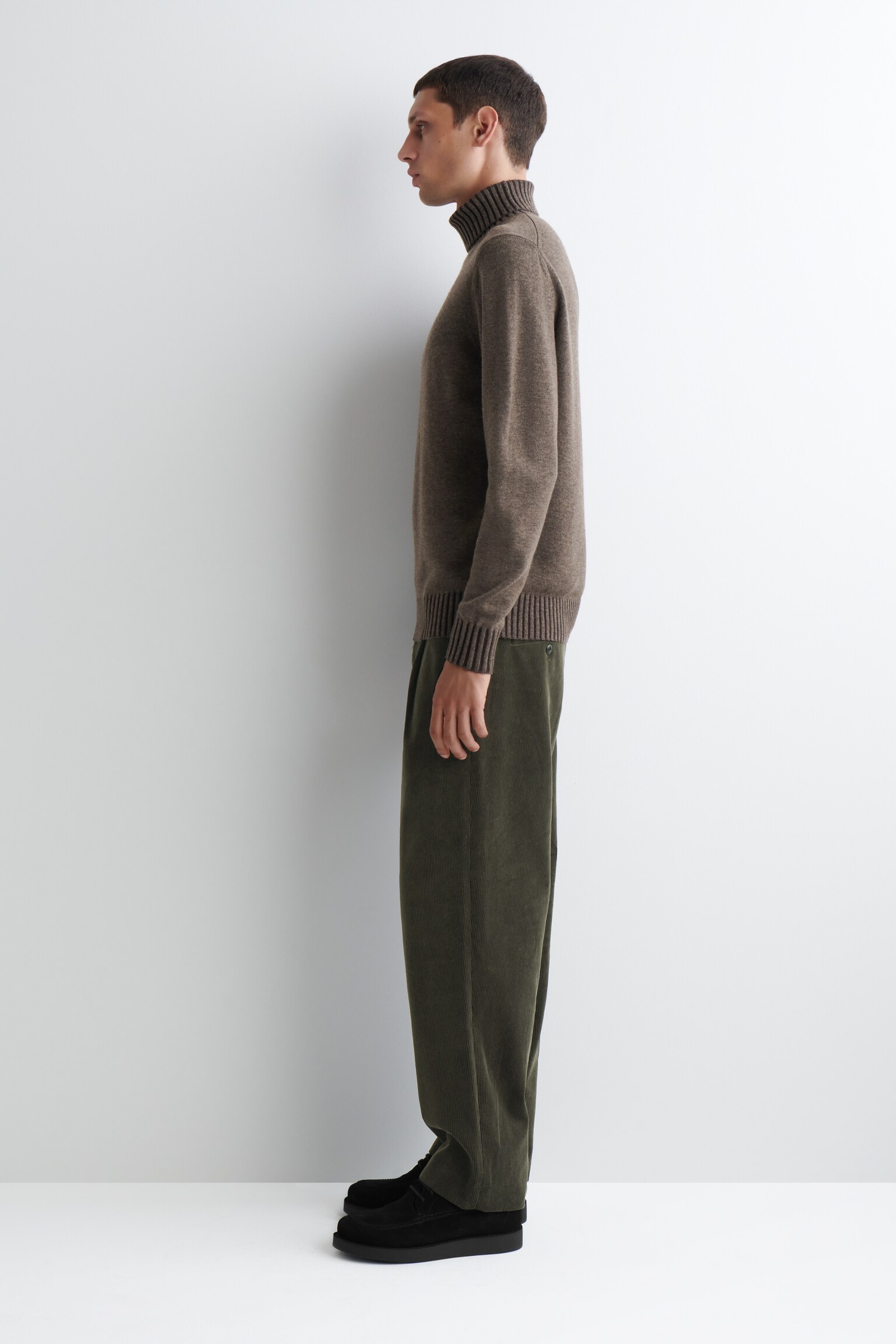 MERINO-CASHMERE ROLL-NECK JUMPER - BROWN MÉLANGE - 7