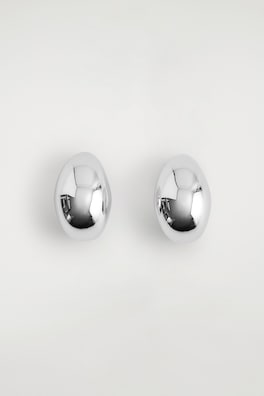 CURVED DOMED EARRINGS — SILVER 4