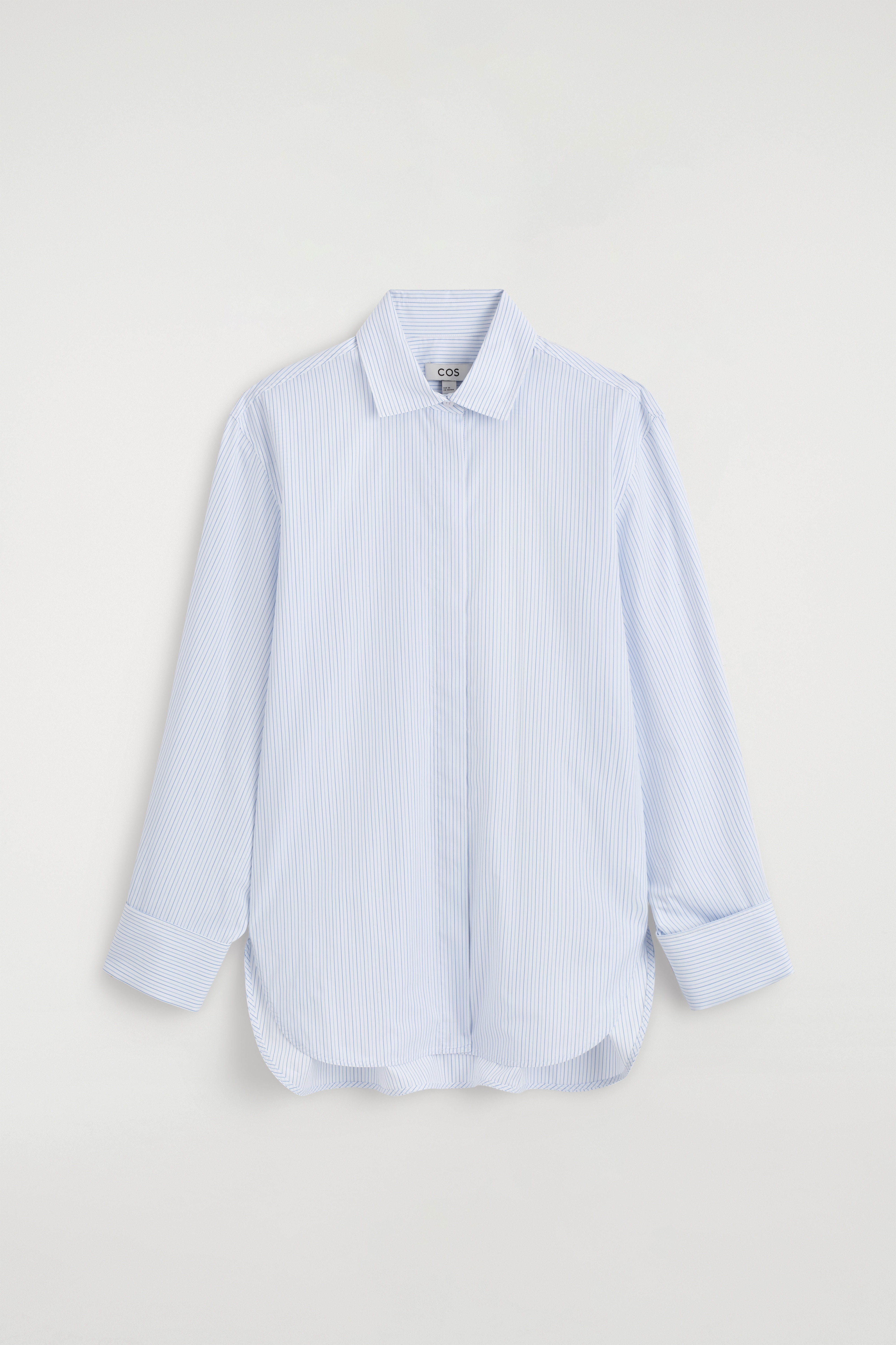 Gestreept overhemd van katoenmix met cutawaykraag - BLAUW / WIT / GESTREEPT/Wit / Paars / Beige