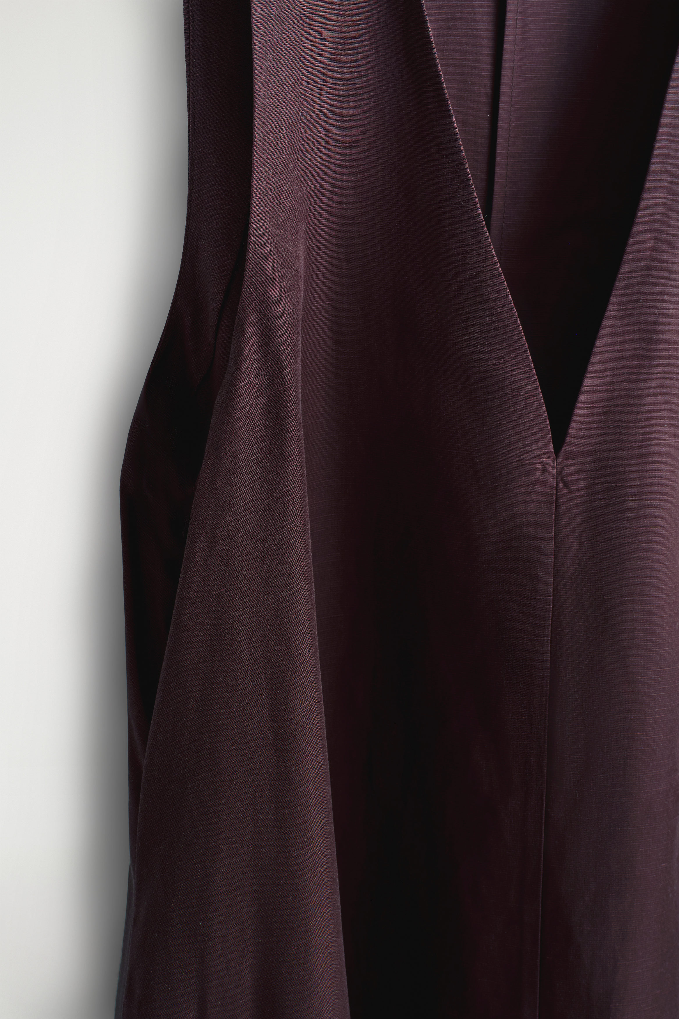 A-LINE LINEN-BLEND MAXI DRESS - DARK RED | COS