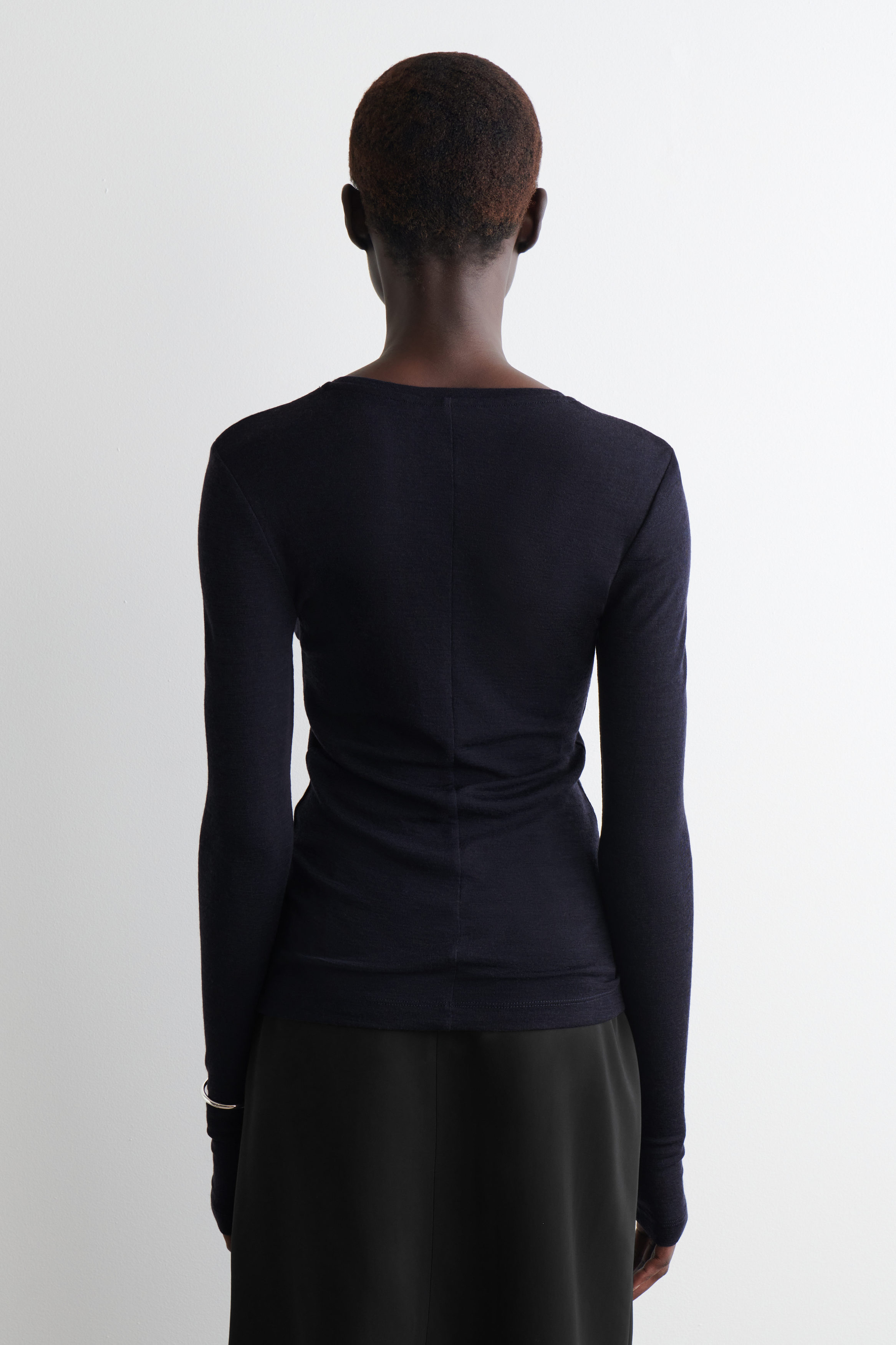 SLIM MERINO WOOL SWEATER - NAVY | COS