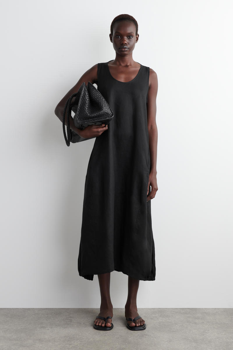 Cos Elasticatedhem Linen Maxi Dress