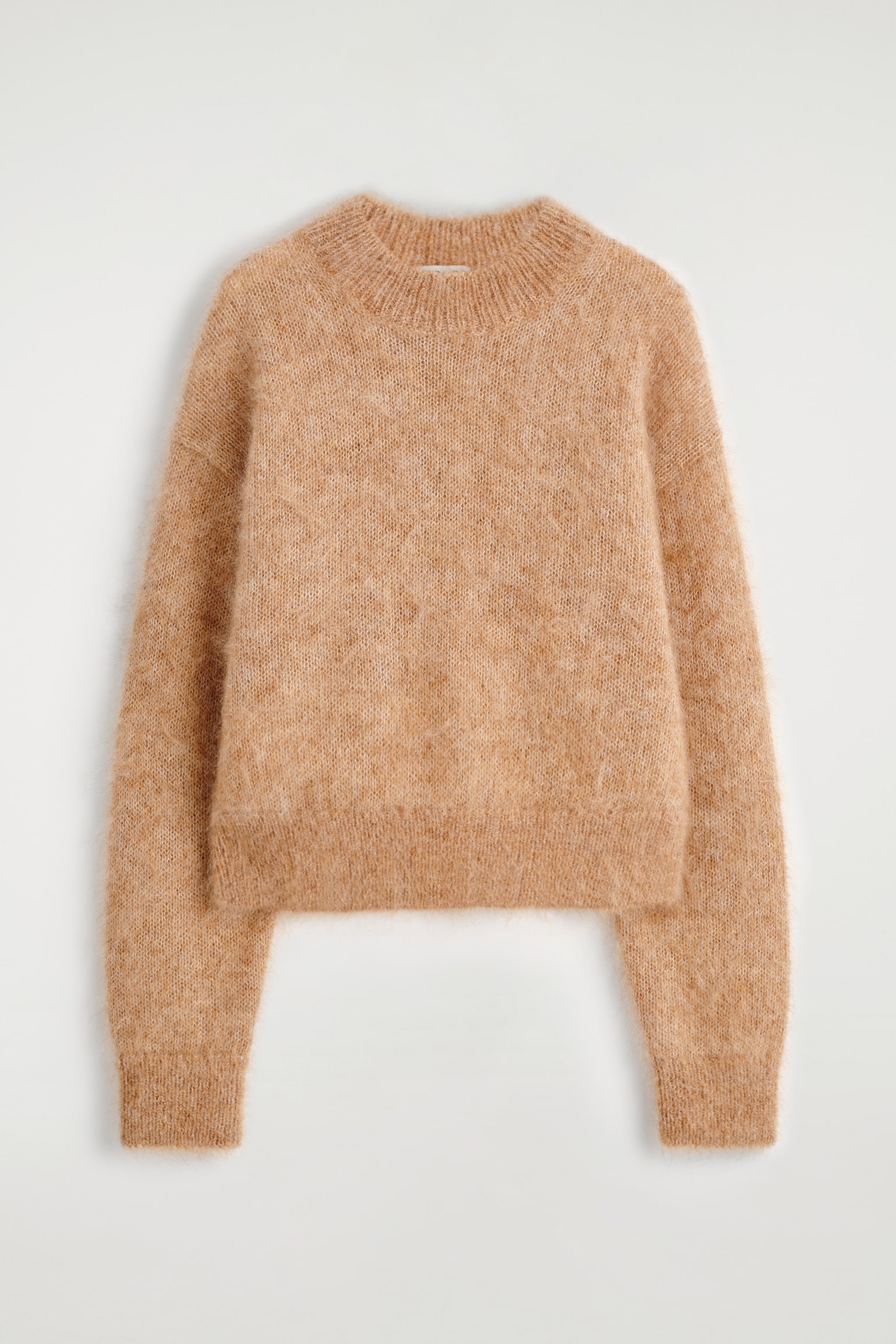 JERSEY DE LANA Y MOHAIR CON CUELLO REDONDO - CAMEL JASPEADO - 2