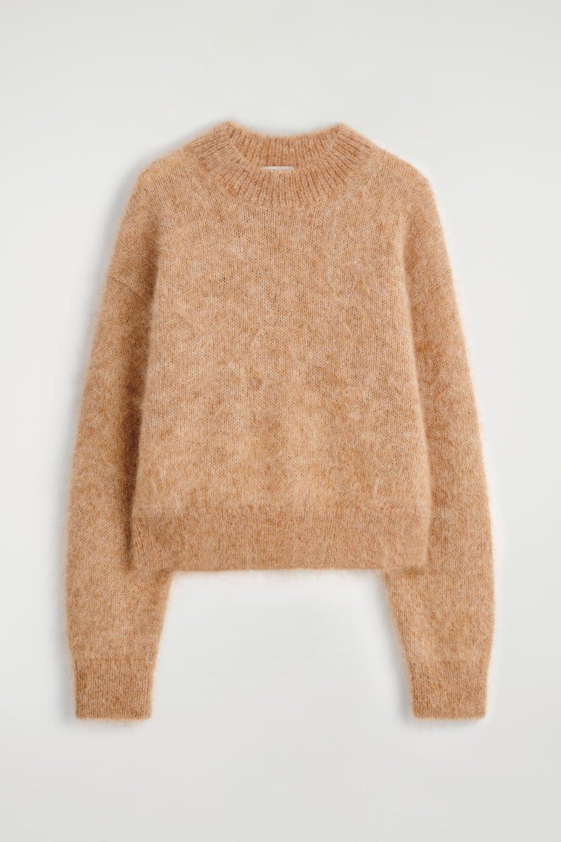 Cos Mohair-wool Crew-neck Sweater In Sand