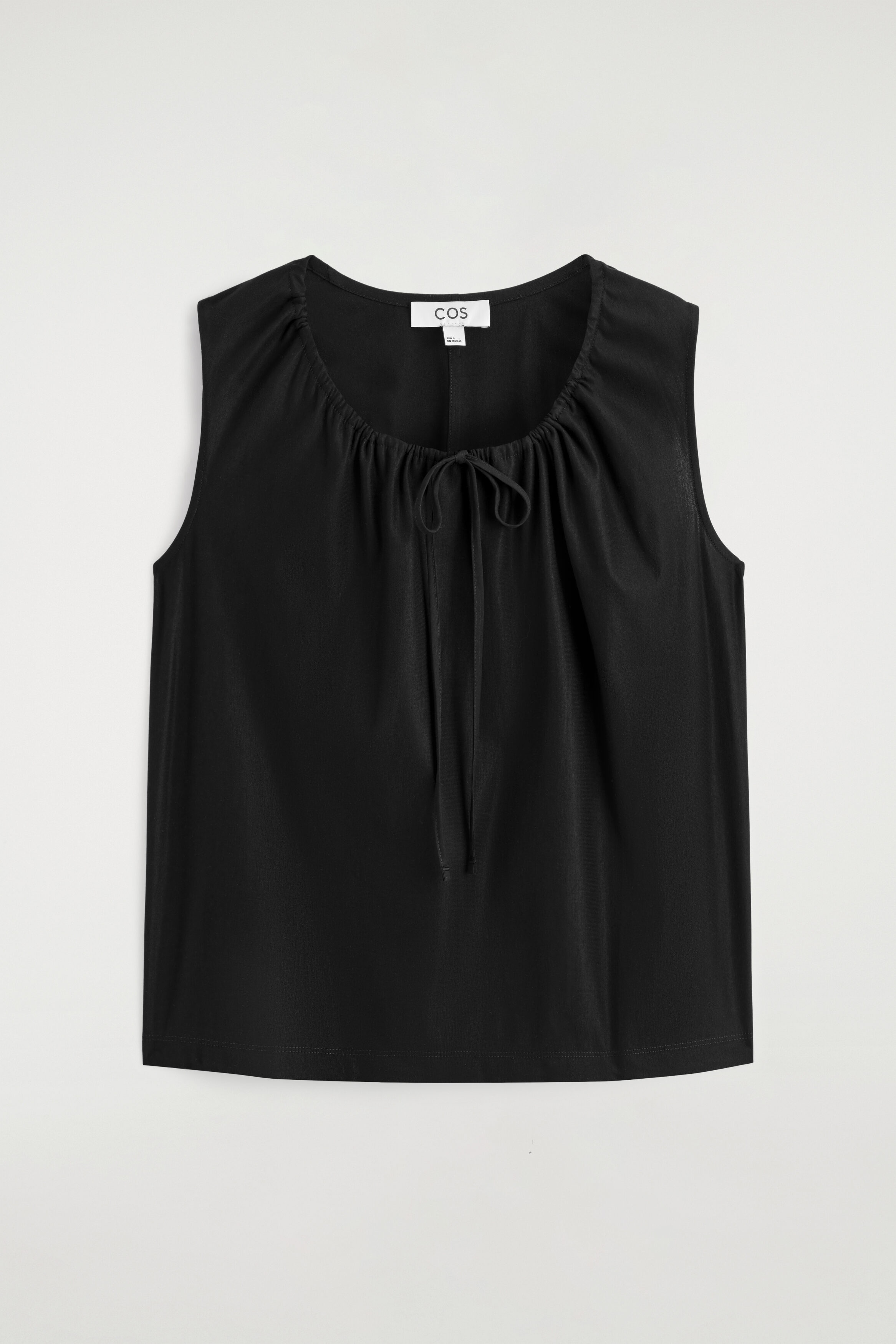 GATHERED-NECK JERSEY TANK TOP - BLACK | COS CH