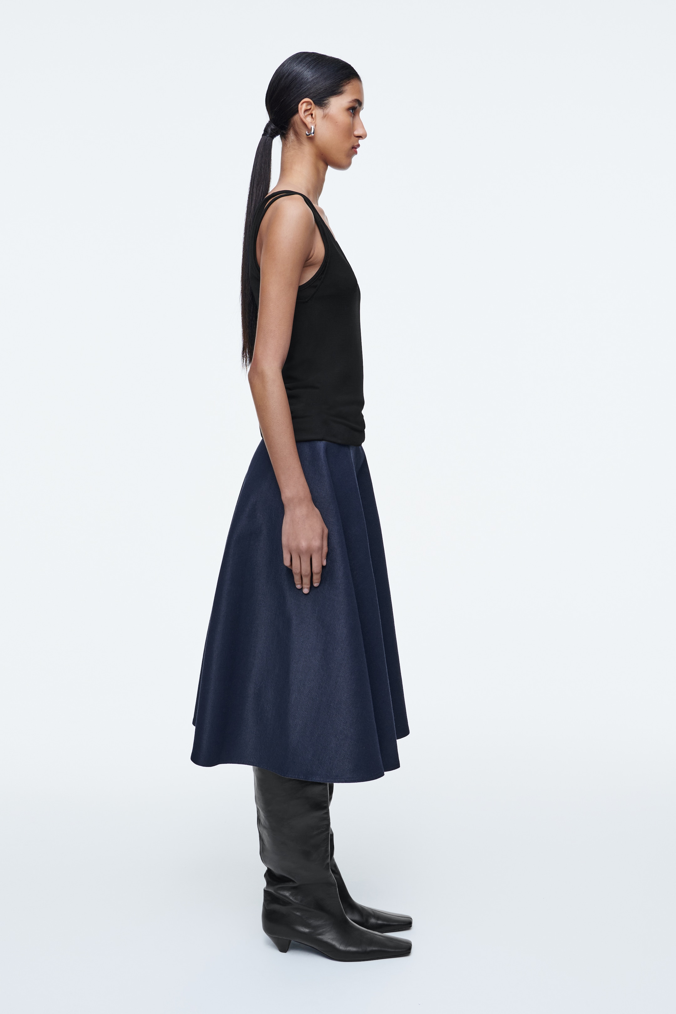 Größeres Bild anzeigen: JEANSROCK IM WET-LOOK - Dunkelblau - Ladies | H&M AT 3