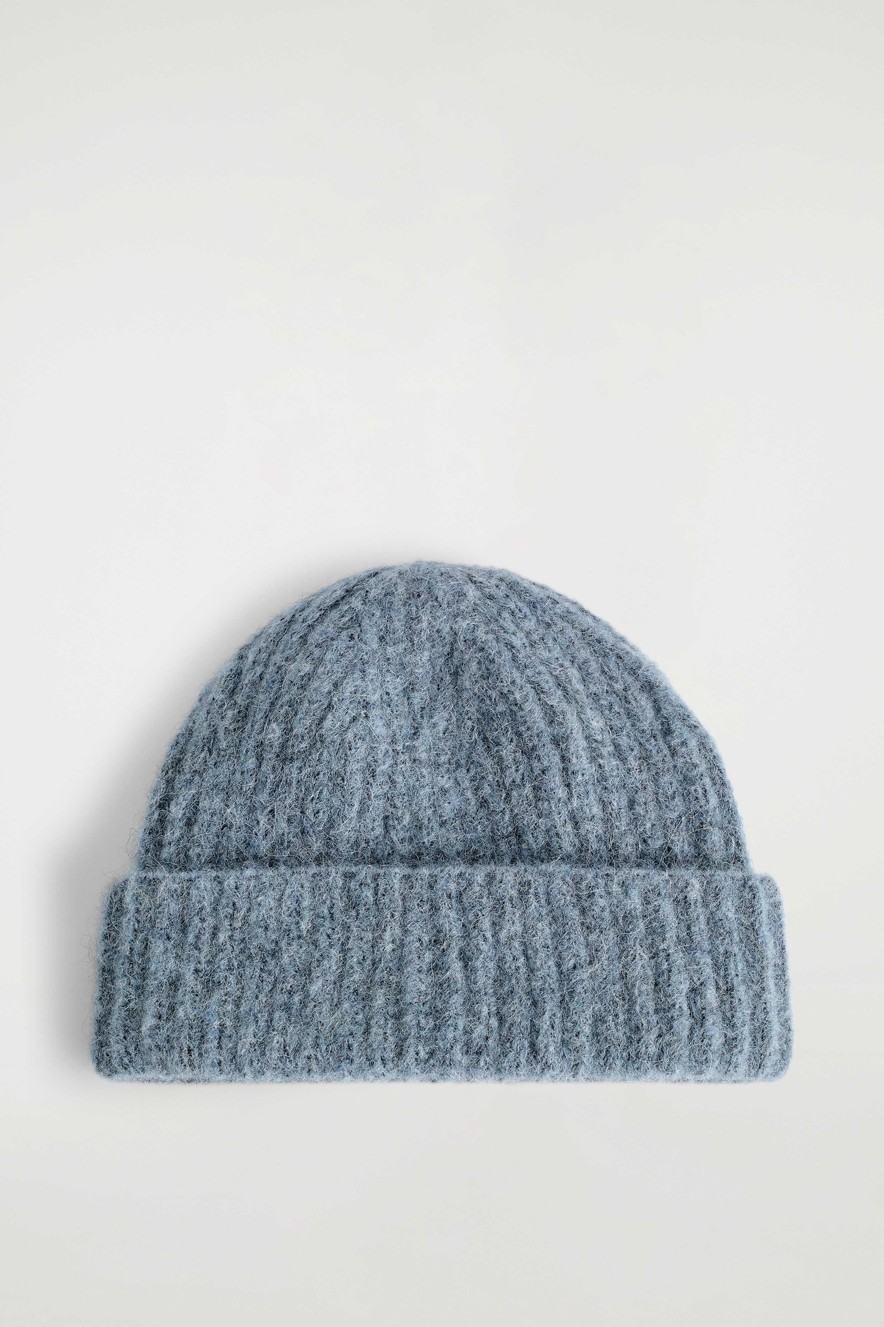 GORRO DE MEZCLA DE LANA Y ALPACA - AZUL/TOPO