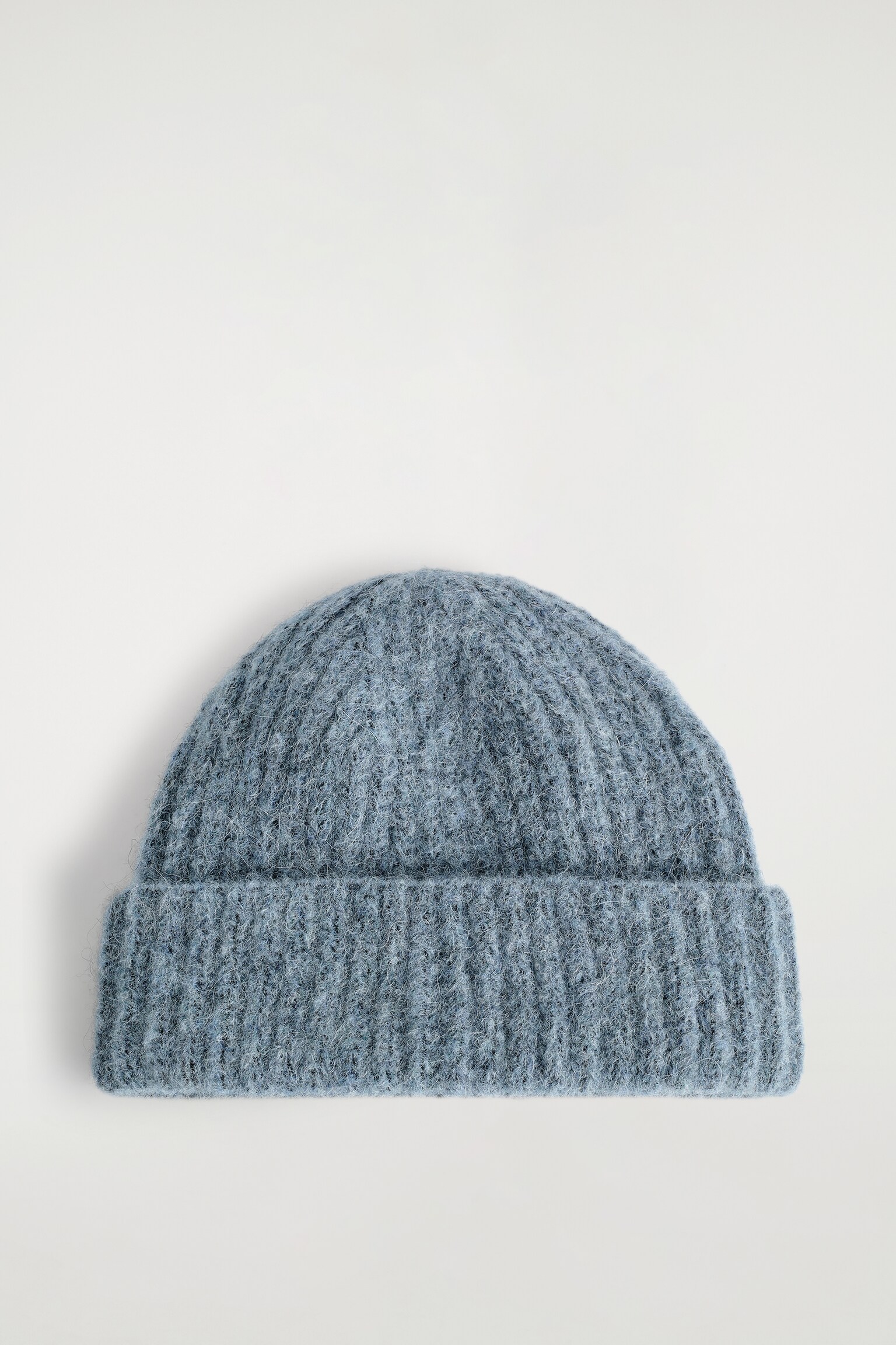 ALPACA-BLEND FISHERMAN BEANIE - BLUE - 2